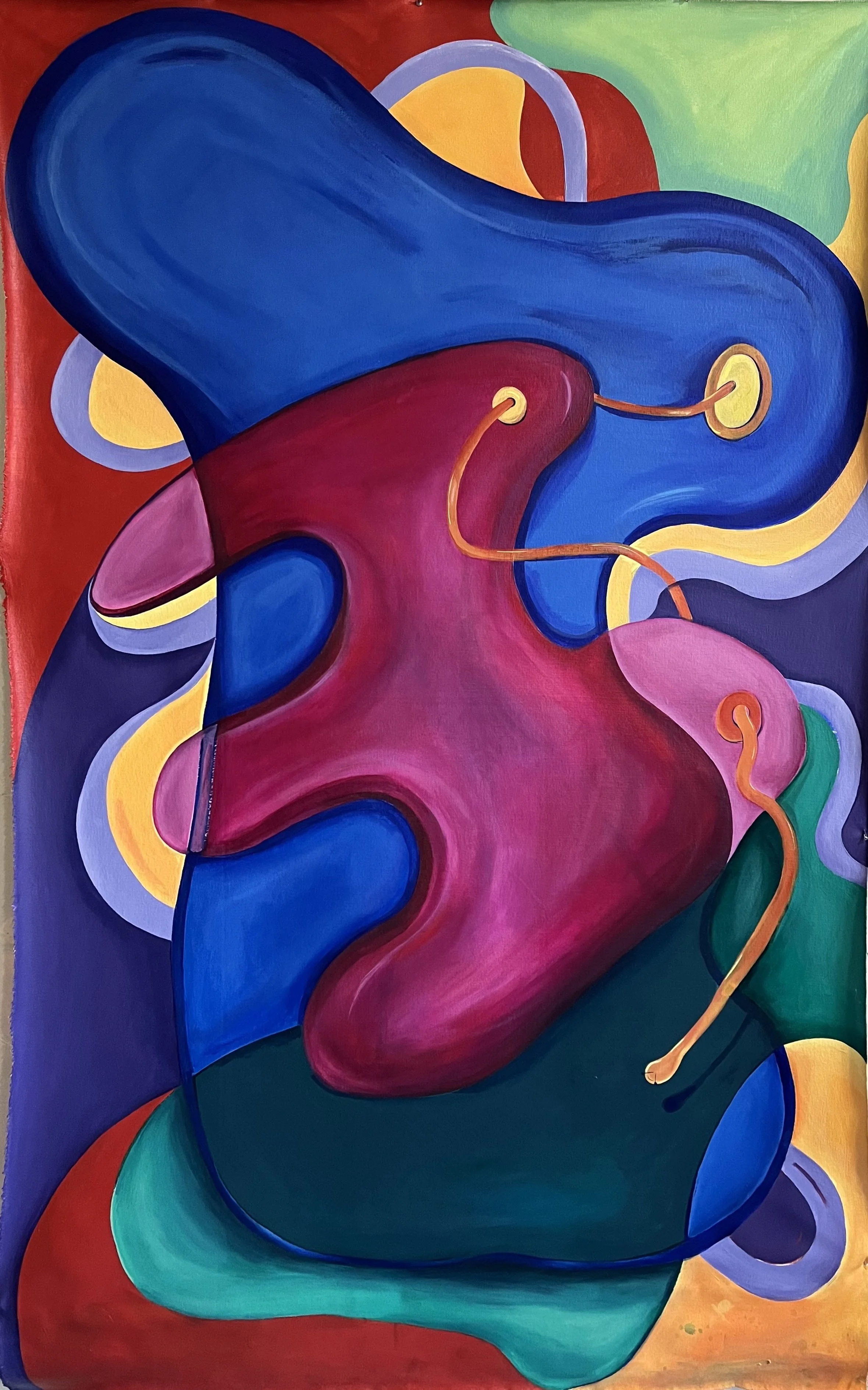 Circumnavigate, acrylic on canvas, 76” x 46”, 2022
