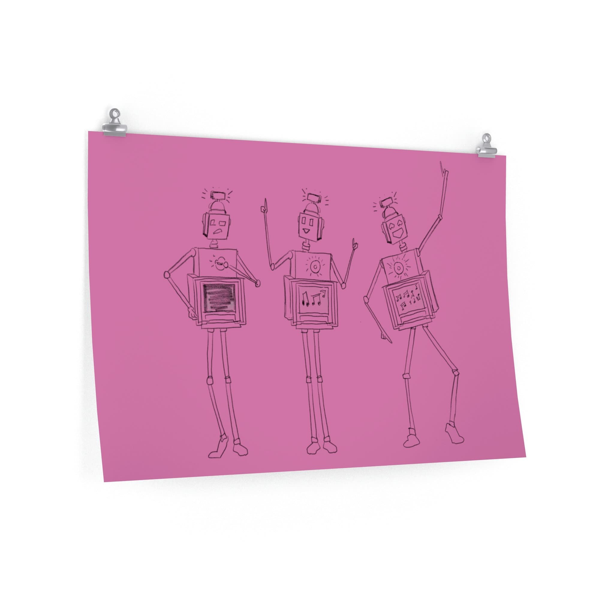 Get Jazzed- Pink Dancing Robot Print