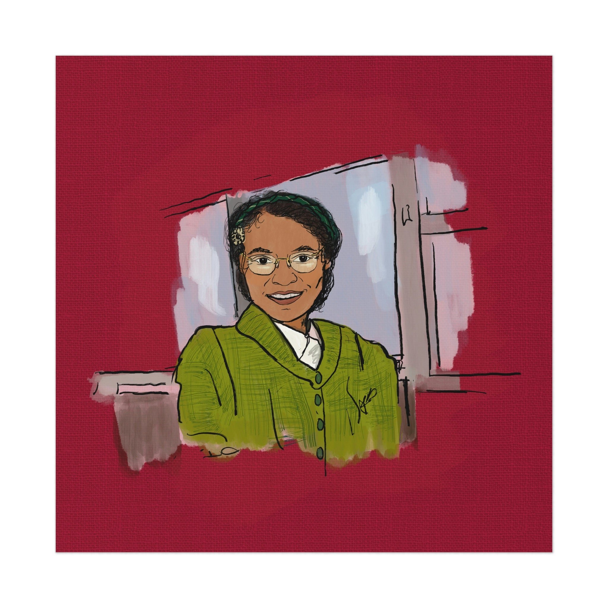 Rosa Parks Illustrated Art Print