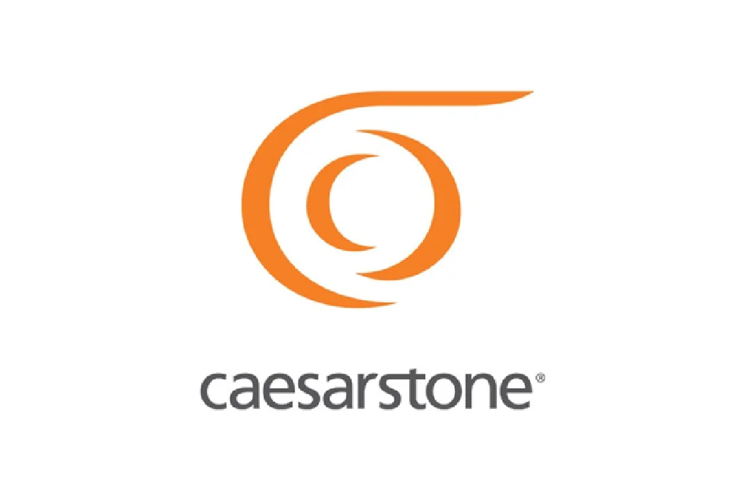Logotipo de Caesarstone en color naranja y gris.