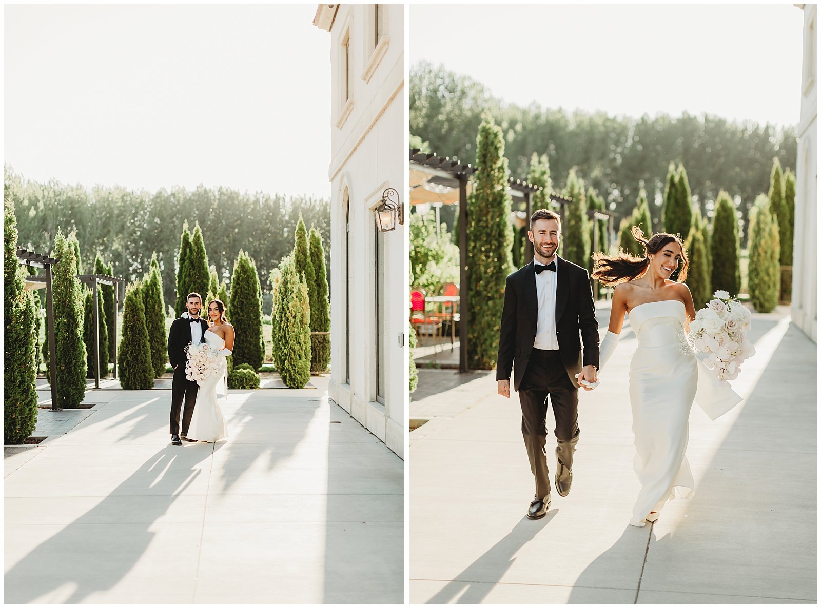 Golden Hour Portraits - Romantic Modern Wedding at Chateau des Fleurs in Eagle Idaho by Ivory and Sage Events