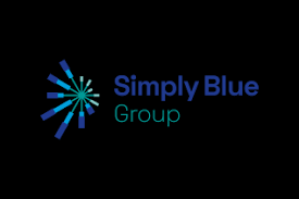 Simply Blue Group logo with a blue and teal abstract design