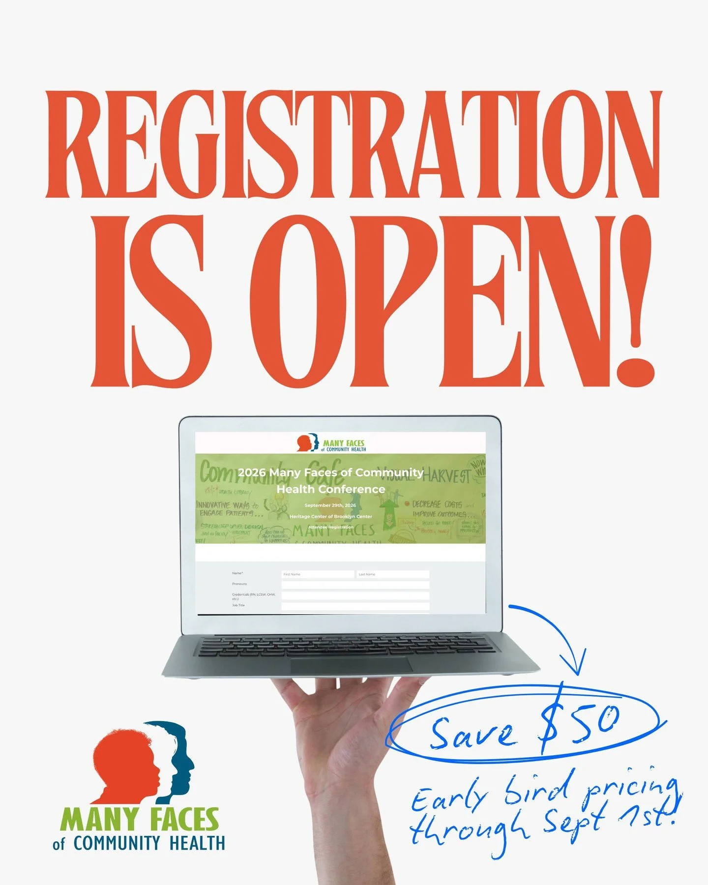 Registration for the 2026 Many Faces Conference is officially OPEN! 🙌

Get ready for a jam-packed day featuring 2 powerful keynotes and 20 breakout sessions filled with learning and connection.

🗓️ Early bird pricing ends September 1st!
🔗 Head to 