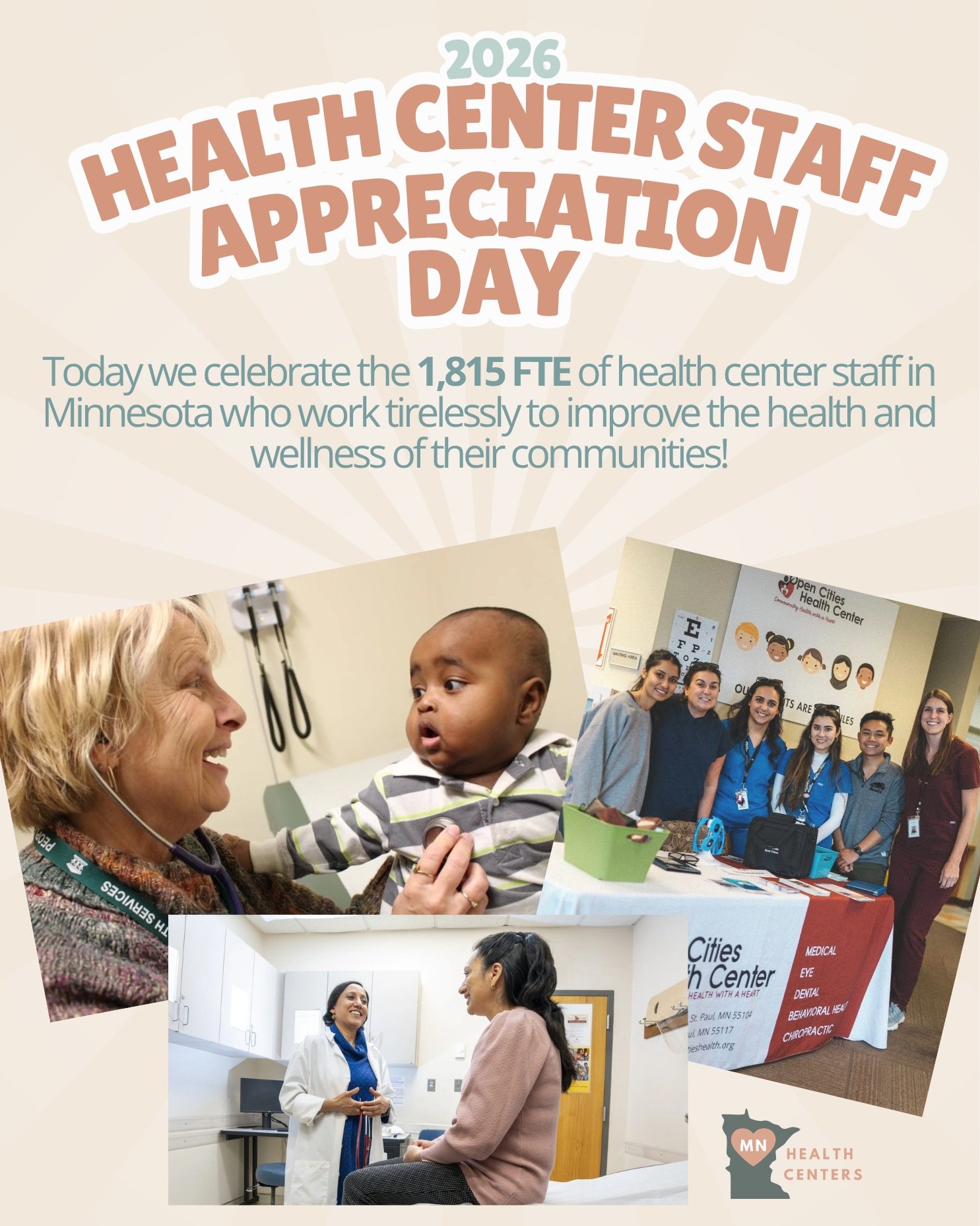Across Minnesota, 1,815 full-time equivalent (FTE) clinical and non-clinical team members form the backbone of our Community Health Centers (CHCs). From urban centers to rural clinics, CHCs thrive because of this dedicated workforce and their vital c