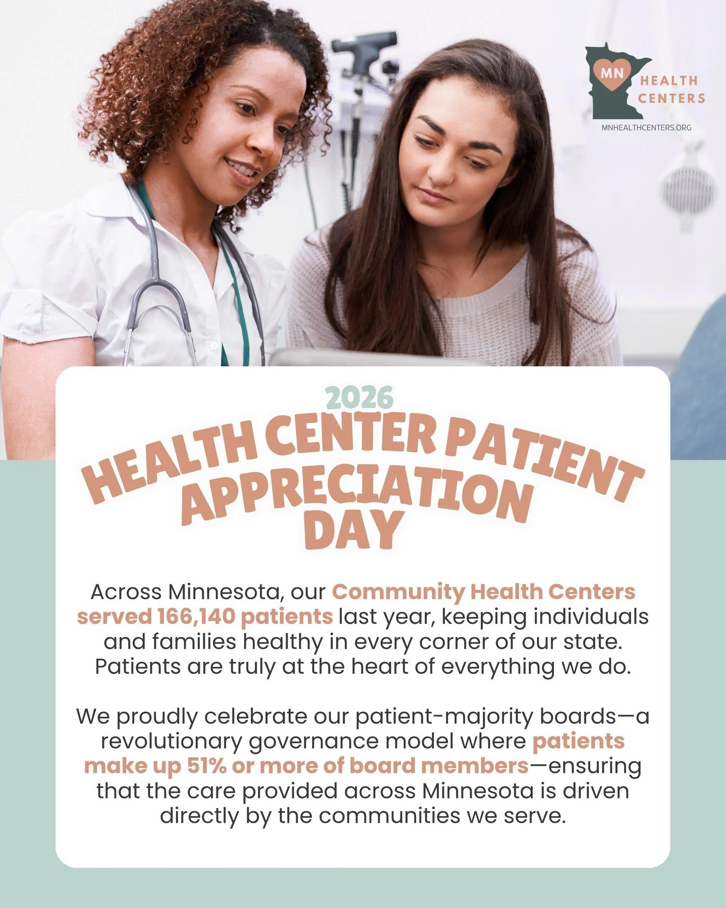 Today, we celebrate the incredible health center patients who sit at the center of all that we do!

#nhcw26 #nationalhealthcenterweek #mnachc #communityhealth #patientappreciation