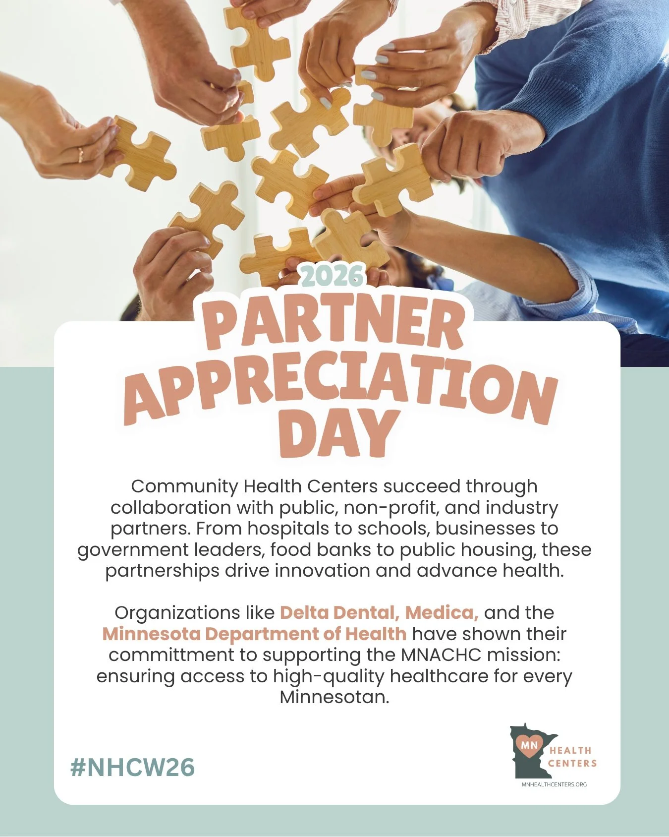 We couldn't do the amazing work we do without our amazing partners and collaborators. Thank you to the many organizations that support, partner with, and/or advocate for community health centers. 🎉

#NHCW26 #partnership
