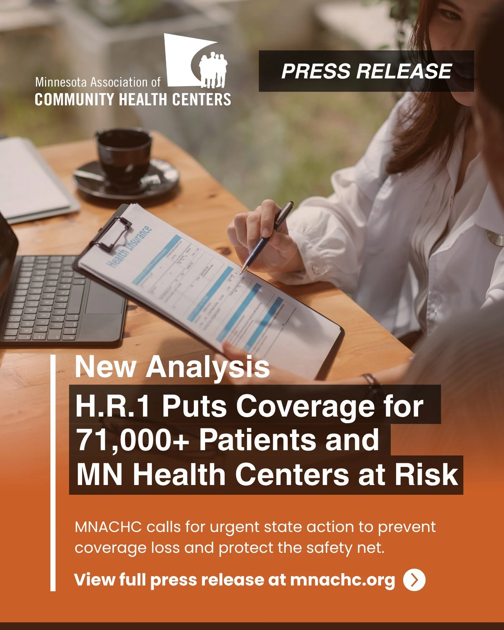 "Minnesota&rsquo;s community health centers are the foundation of primary care access for our state&rsquo;s most vulnerable residents,&rdquo; said Jonathan Watson, CEO of MNACHC. 

&ldquo;H.R. 1 imposes administrative hurdles and eligibility rol