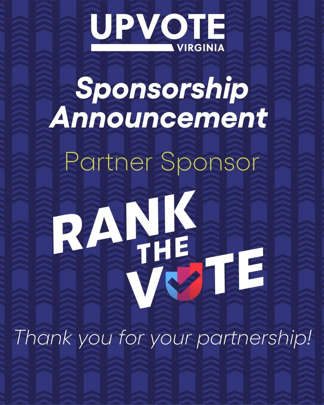 Thank you to Rank the Vote @rankthevote for your Partner Sponsorship! Rank the Vote has been a pillar in RCV training across the nation.