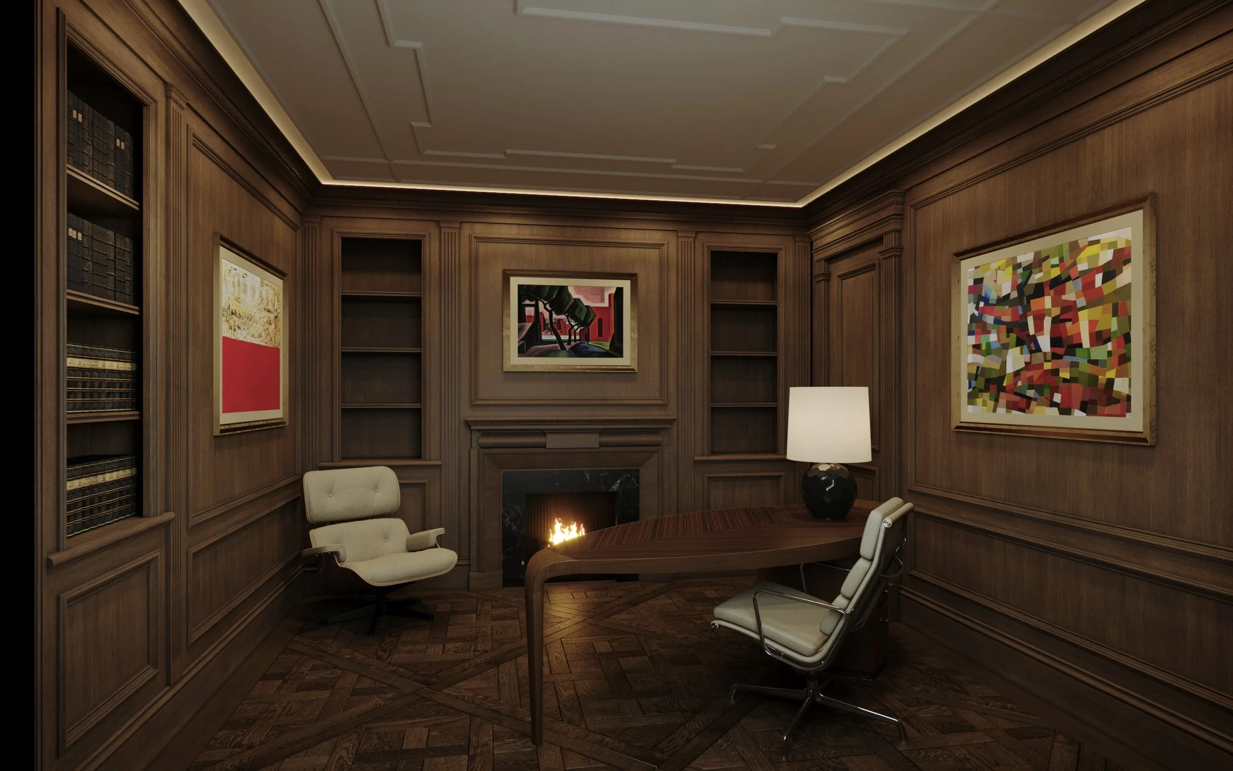 Wimbledon Village panelled classical office