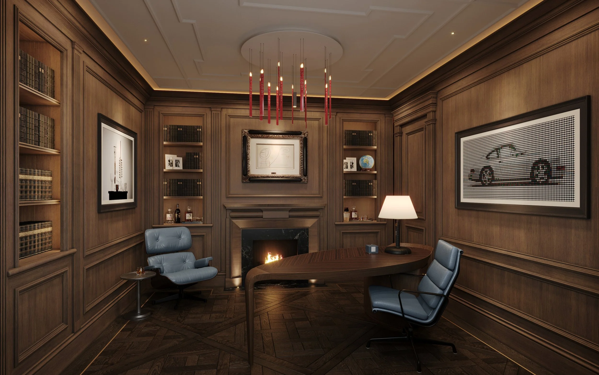 Wimbledon Village panelled classical office