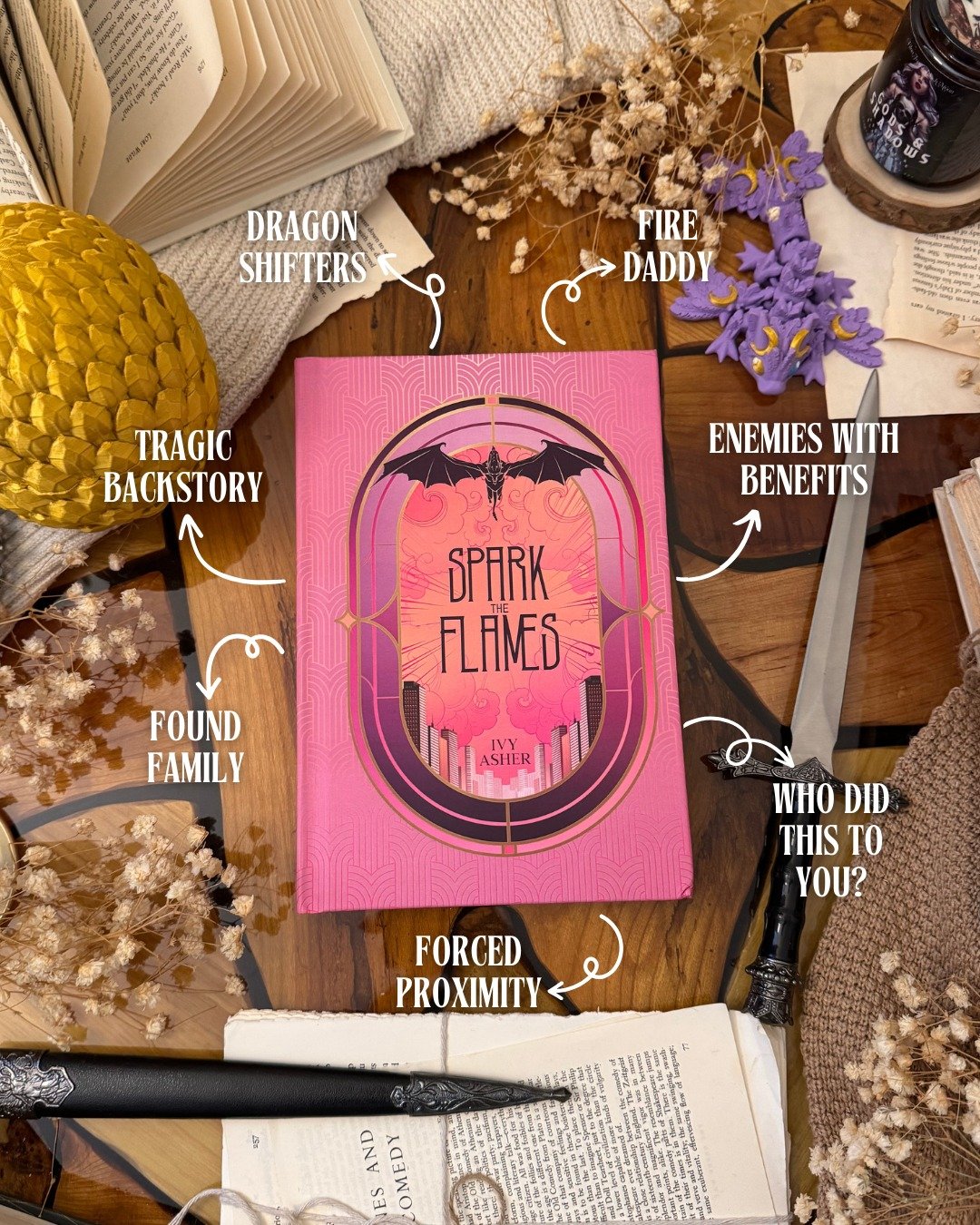 Do you prefer paperbacks or hardcovers?!

I'll forever be obsessed with the hardcase design for Spark the Flames! This is under the dust jacket on the standard hardcover of Spark the Flames 🔥

Spark the Flames is OUT NOW!!! It's the first book in a 