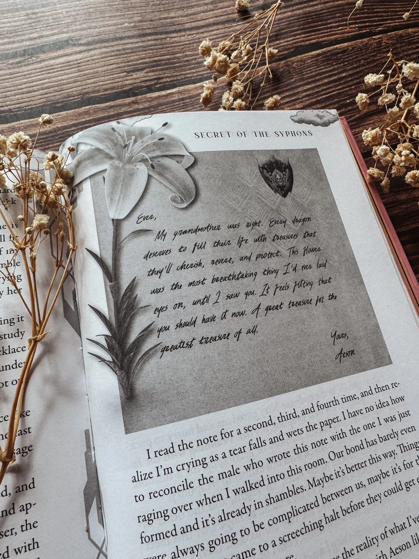 When he gifts her a one of a kind treasure he knows she loves with a note that says...

𝘌𝘷𝘦𝘳, 
𝘔𝘺 𝘨𝘳𝘢𝘯𝘥𝘮𝘰𝘵𝘩𝘦𝘳 𝘸𝘢𝘴 𝘳𝘪𝘨𝘩𝘵. 𝘌𝘷𝘦𝘳𝘺 𝘥𝘳𝘢𝘨𝘰𝘯 𝘥𝘦𝘴𝘦𝘳𝘷𝘦𝘴 𝘵𝘰 𝘧𝘪𝘭𝘭 𝘵𝘩𝘦𝘪𝘳 𝘭𝘪𝘧𝘦 𝘸𝘪𝘵𝘩 𝘵𝘳𝘦𝘢𝘴𝘶𝘳𝘦𝘴 ?