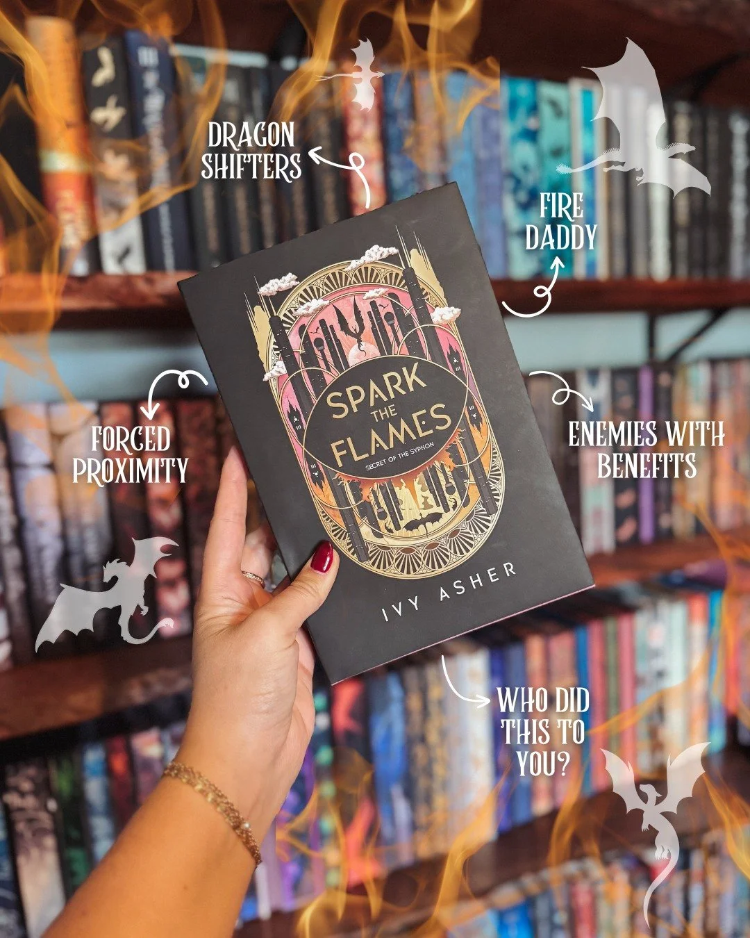 What's your reading status for Spark the Flames?!

Have you read it, is it on your TBR, or are you currently reading?! Let me know in the comments ⤵️

📖 Spark the Flames, an enemies with benefits epic urban fantasy romance with dragon shifters, a fi