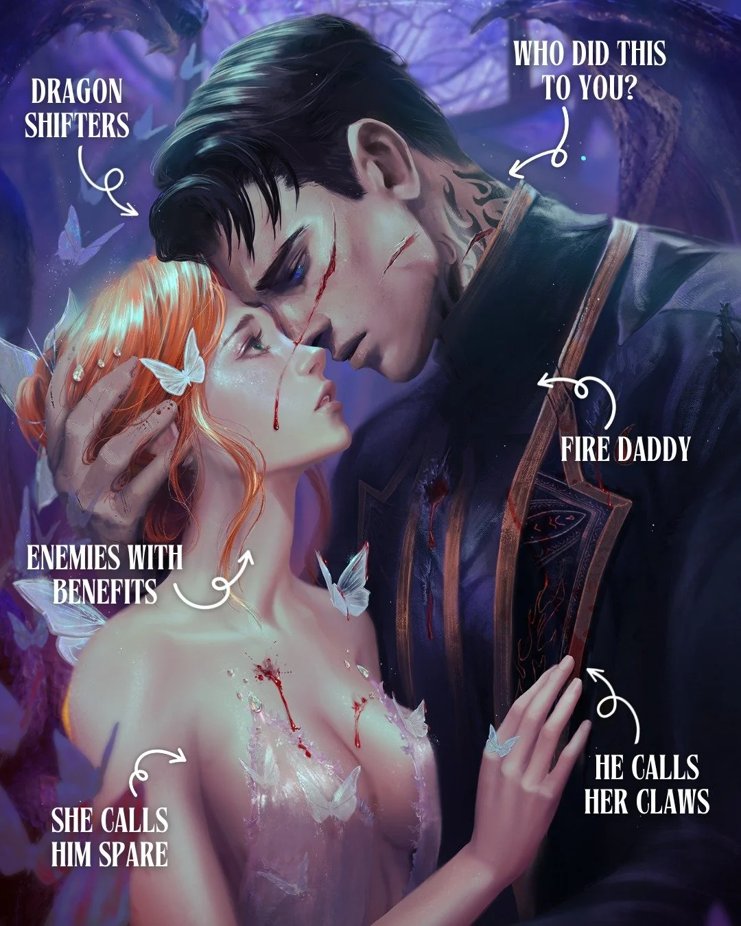 If you're a reader who likes nicknames, banter, and a MMC who asks, "Who did this to you?"...
Then you'll enjoy Spark the Flames, an enemies with benefits epic urban fantasy romance with dragon shifters, a fire daddy, a FMC out for revenge