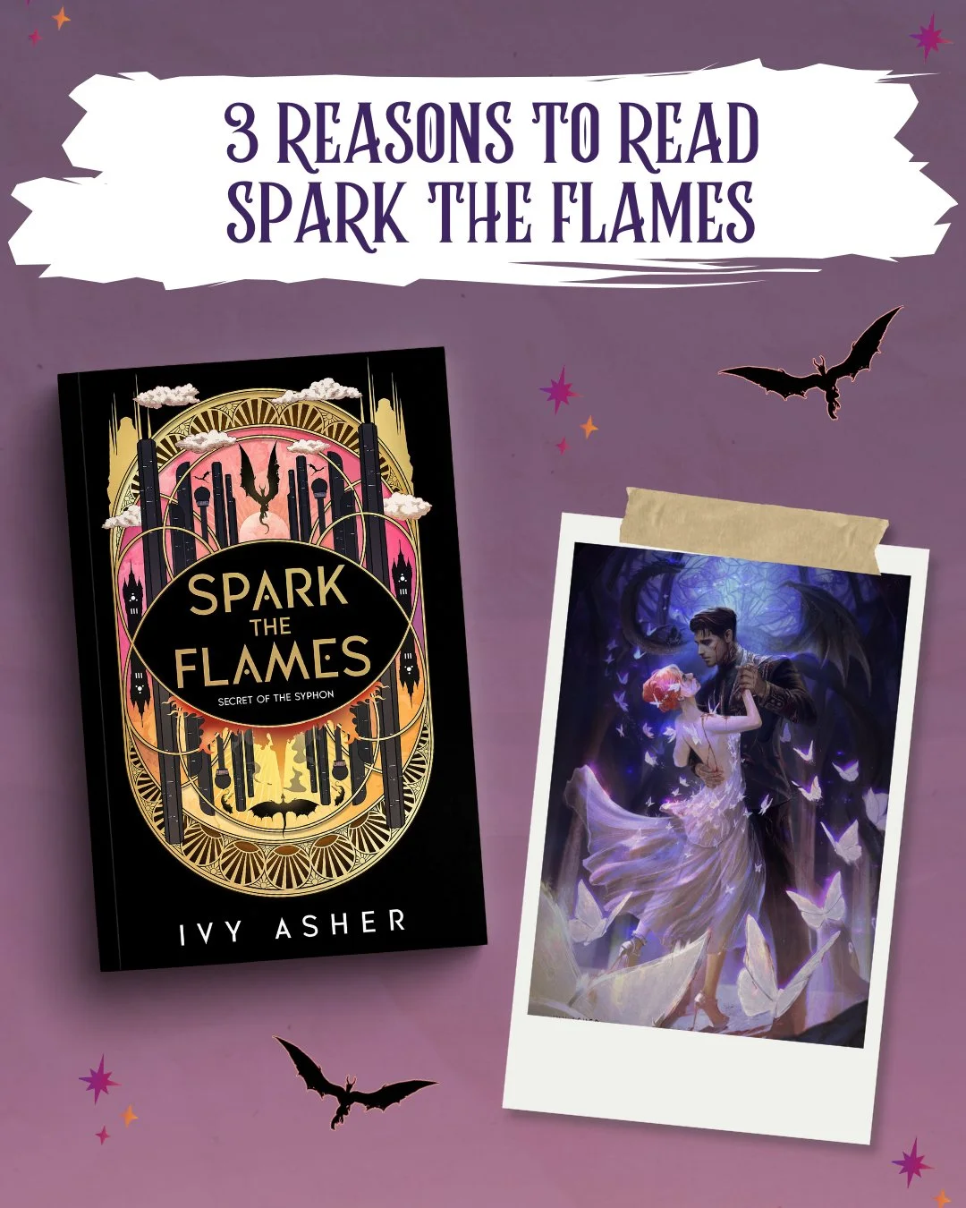 Are you convinced?!

Then read Spark the Flames, the first book in an epic urban high fantasy romance series.

You&rsquo;ll enjoy Spark the Flames if you&rsquo;re a fan of:
🐉 Dragon shifters
⚔️ Enemies with benefits
🔥 Fire daddy
✨ Found family
❤️&z