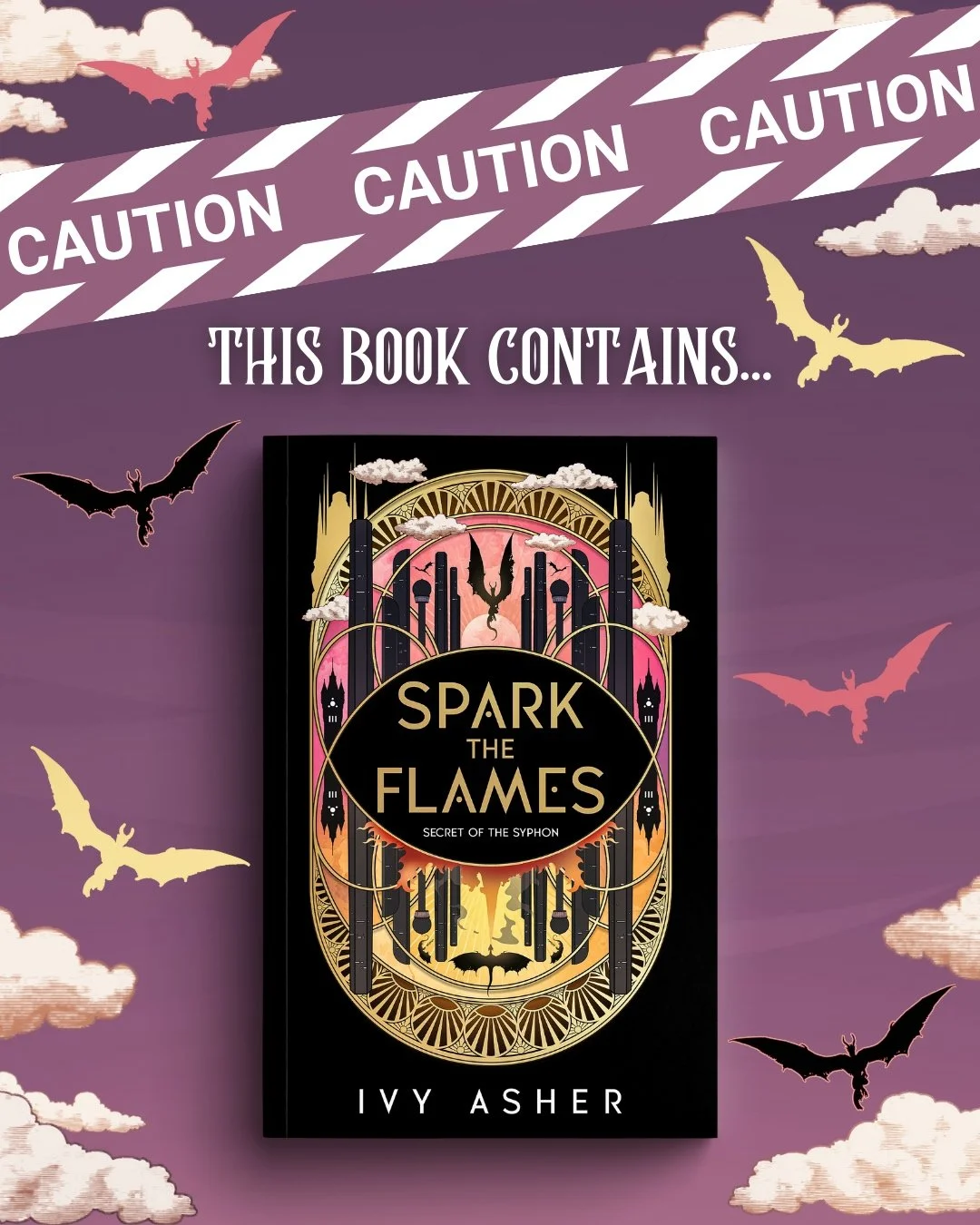 Caution... 

You'll find all of these things in Spark the Flames ❤️&zwj;🔥

Spark the Flames is my urban high fantasy romance with:
🔥 Sizzling enemies to lovers romance
🔥 Dragon shifters
🔥 Fast-paced action
🔥 An epic game of cat and mouse.

You c
