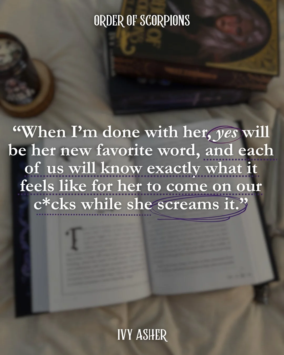 📖 Order of Scorpions,  a standalone dark fantasy, why choose romance, with assassins, possessive mates, and organized crime families.

Read it now on KU!