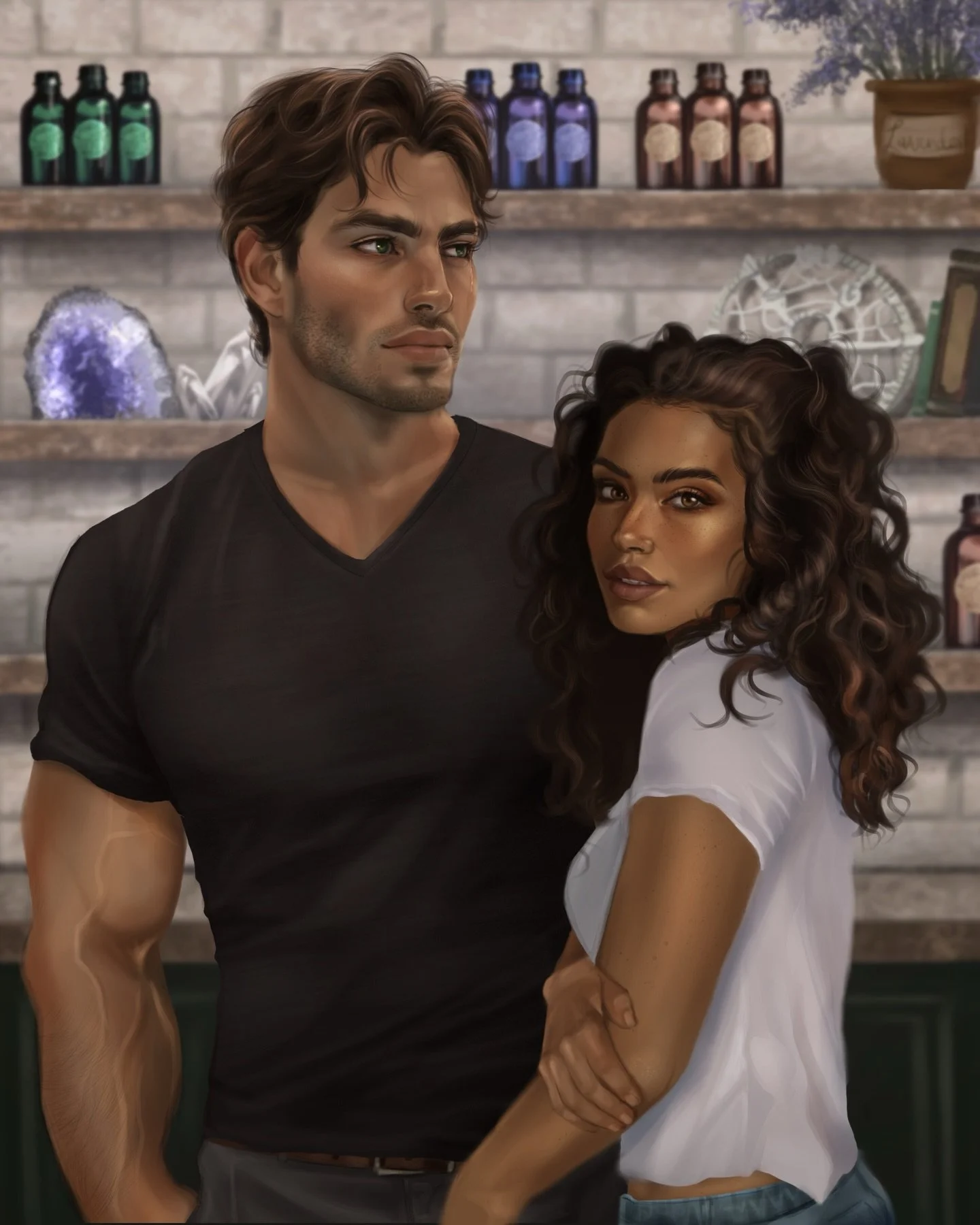 I&rsquo;m so excited to reveal...

This gorgeous art of Lennox and Rogan by @sweetacreeart!

They are in the main characters in The Osseous Chronicles, a completed witchy urban fantasy with enemies to lovers and slow burn romance.

You can binge the 
