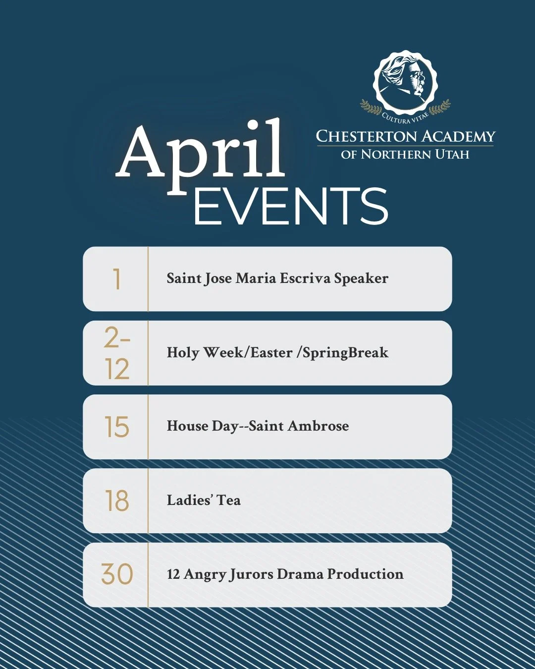 Upcoming events at CANU #chestertonschoolsnetwork #chestertonacademy #classicaleducation #classicaleducationinutah