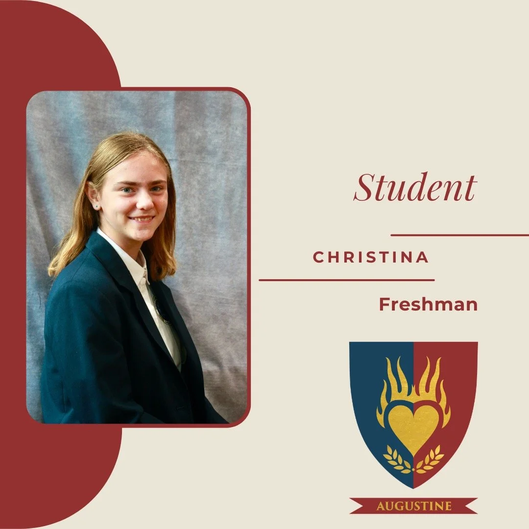 Meet CANU freshman, Christina. Her outside interests include playing soccer, petting her dog, and sleeping. As a Chesterton Academy student, Christina appreciates having the opportunity to attend daily mass and the ability to brag that she&rsquo;s re