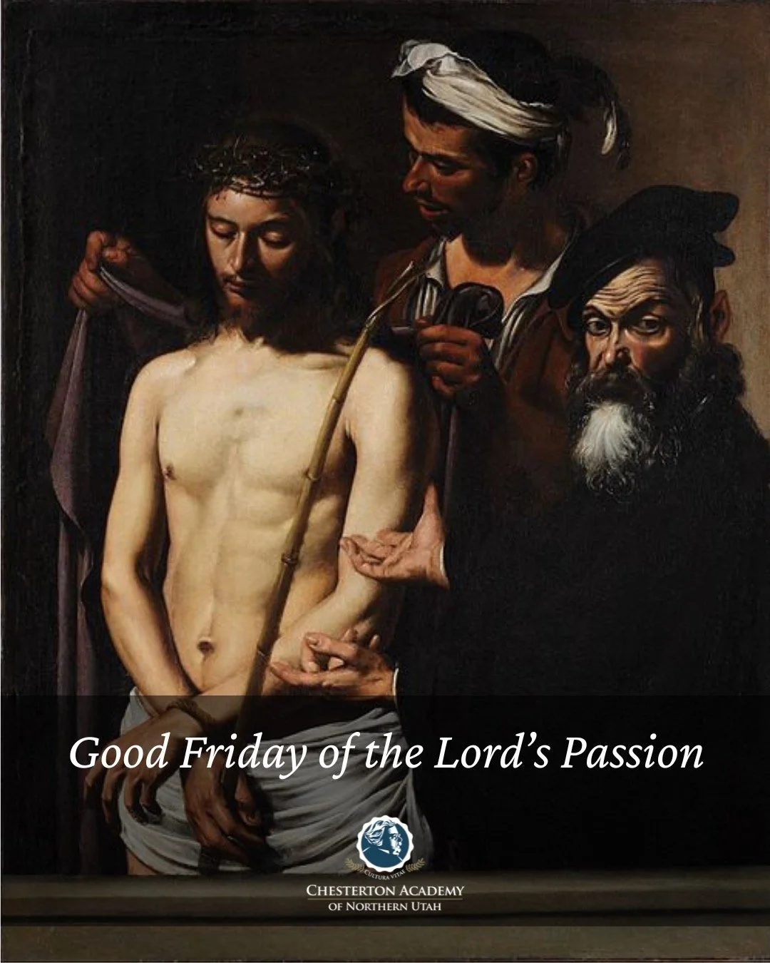 Ecce Homo by Charles Harpur

A MAN of sorrows and with grief acquainted,
 He bowed His beauteous head to the rude hands
 Of Pilate&rsquo;s hireling bands;
And while beneath their cruel scourge He fainted,
 Forgave them, yearning through His shameful 