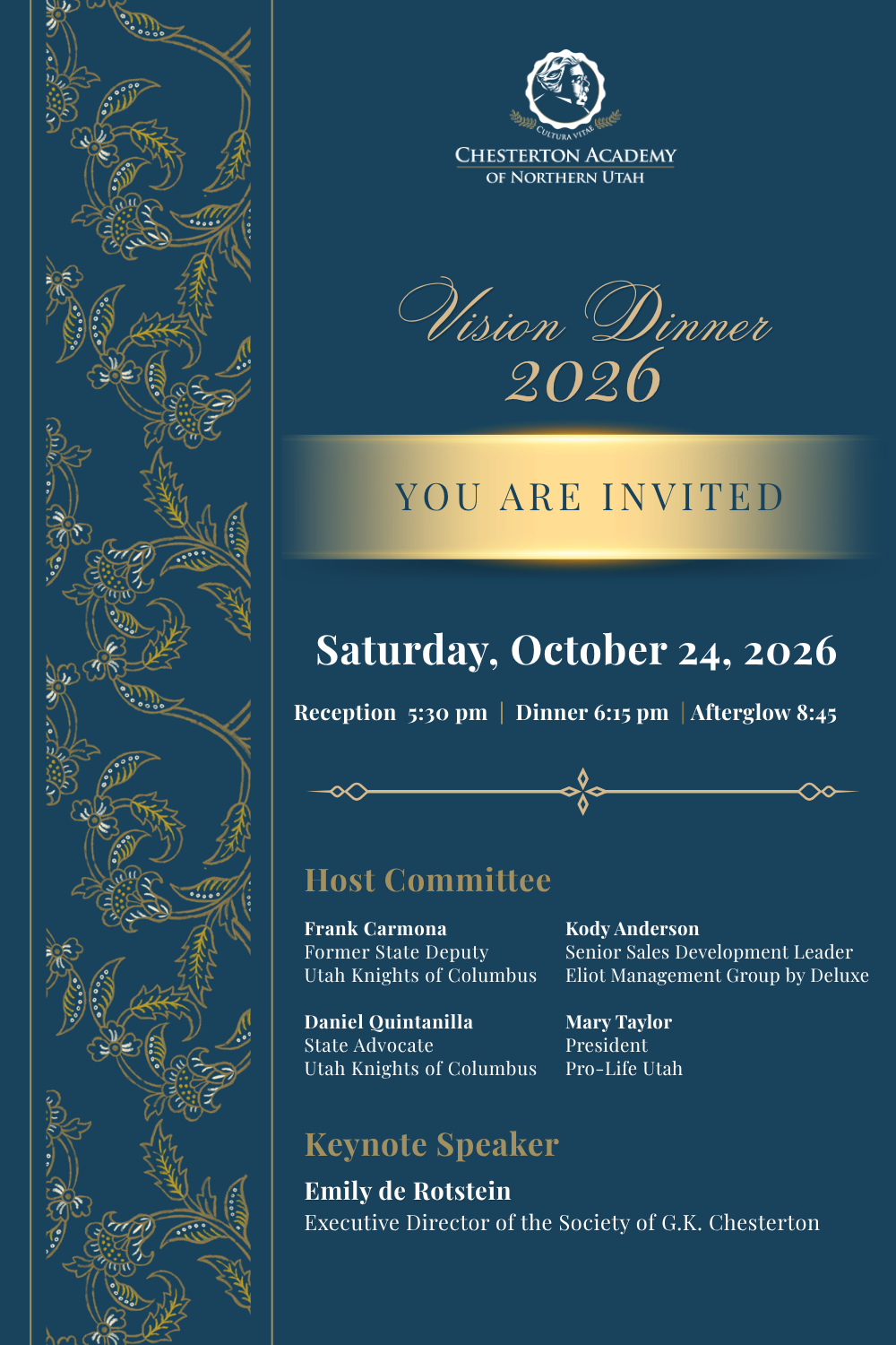Chesterton Academy of Northern Utah Vision Dinner 2026