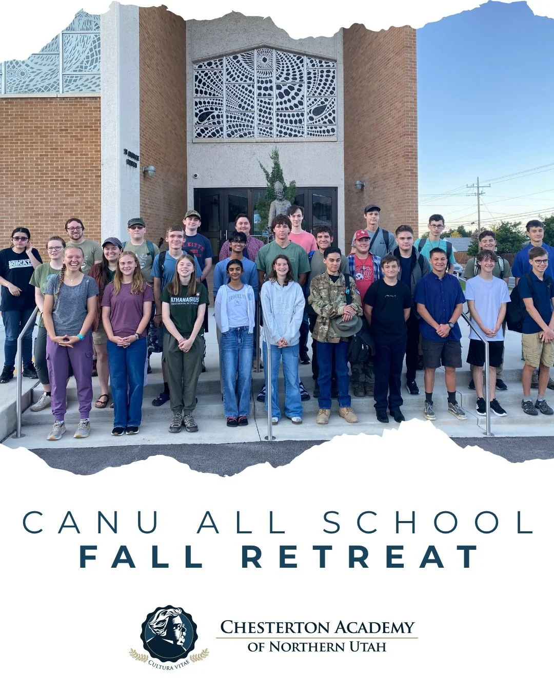 22 students and 5 teachers departed for the annual all school fall retreat in northern Arizona where they will spend the next four days camping, hiking, praying, and growing in oneness as a community. 
May this be a joyful and fruitful experience for