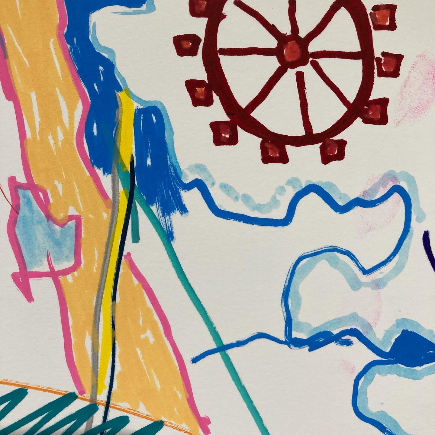 March Arts Marathon fundraiser for the Central Vermont Refugee Action Network (link in bio). This is a Free Draw panel at @gallerythefront and you can add to it (in person, when we&rsquo;re open)! March 27th: 48ish people added something to the paint