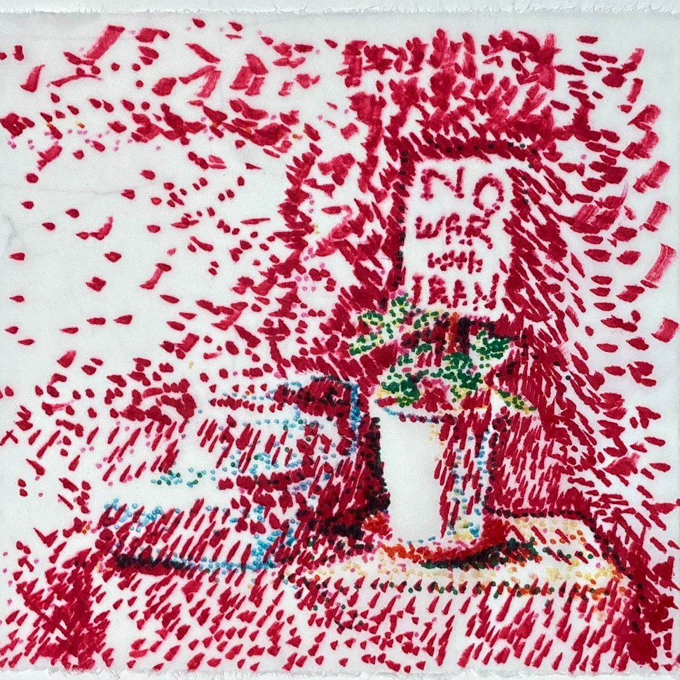 Day 2 of the Central Vermont Refugee Action Network's March Arts Marathon. Please sponsor my marathon with a donation to CVRAN! Link in bio.

COSL 2 (sharpie), 2026, sharpies on paper, 9" square. Made with a camera obscura.