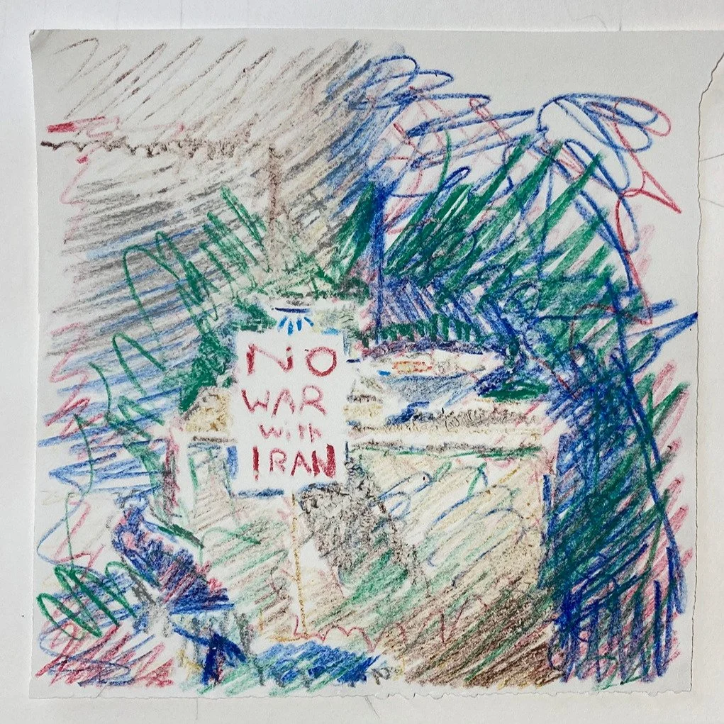 Day 6, Central Vermont Refugee Action Network's March Arts Marathon. Please sponsor! Link in bio.
Camera Obscura Still Life 4, 2026, crayon on paper, 9" square. Made using a camera obscura.
