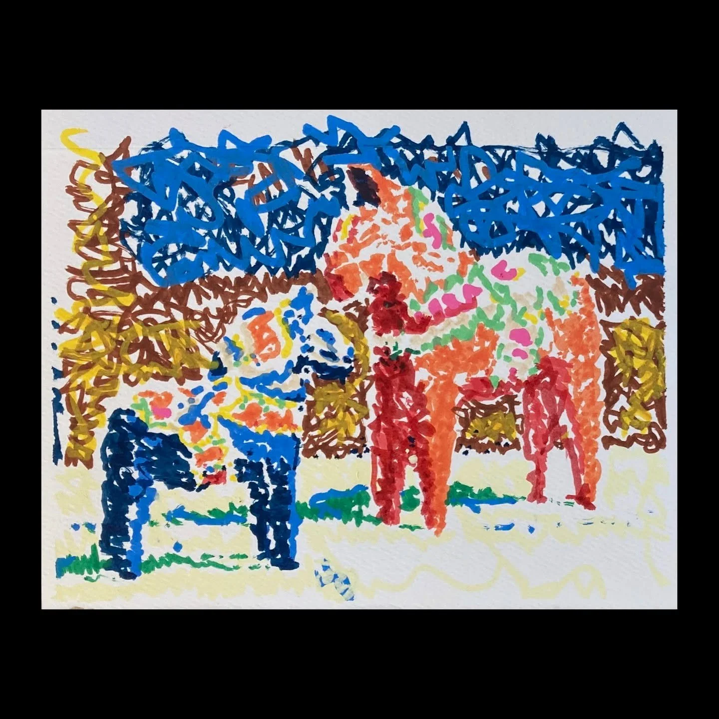 Hey! We're nearly done with the Refugee Action Network fundraiser, so if you've been enjoying it please consider a contribution (link in bio).
Camera Obscura Still Life 24, 2026, marker on paper, 7" x 5". Made using a camera obscura.