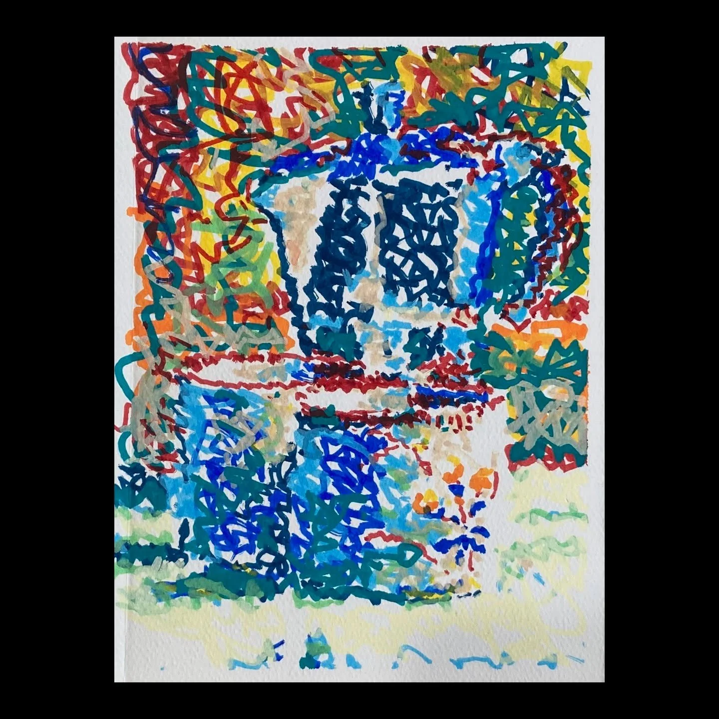 SECOND-TO-LAST DAY of the Refugee Action Network fundraiser, so if you've been enjoying it please consider a contribution. (link in bio) https://givebutter.com/MAM2026/glenhutcheson
Camera Obscura Still Life 25, 2026, marker on paper, 5" x 7&quo