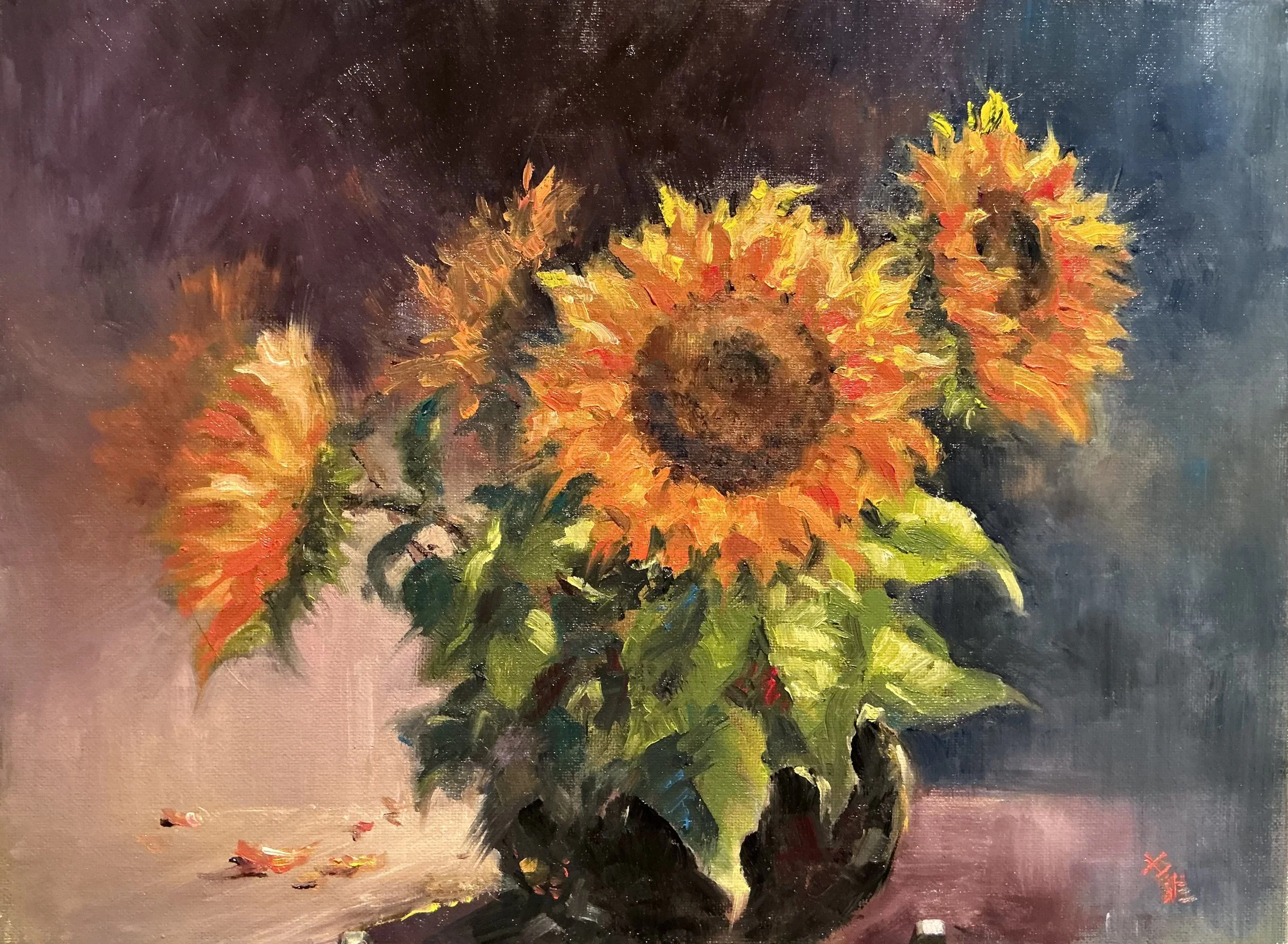 Sun Flowers 12x16 Oil