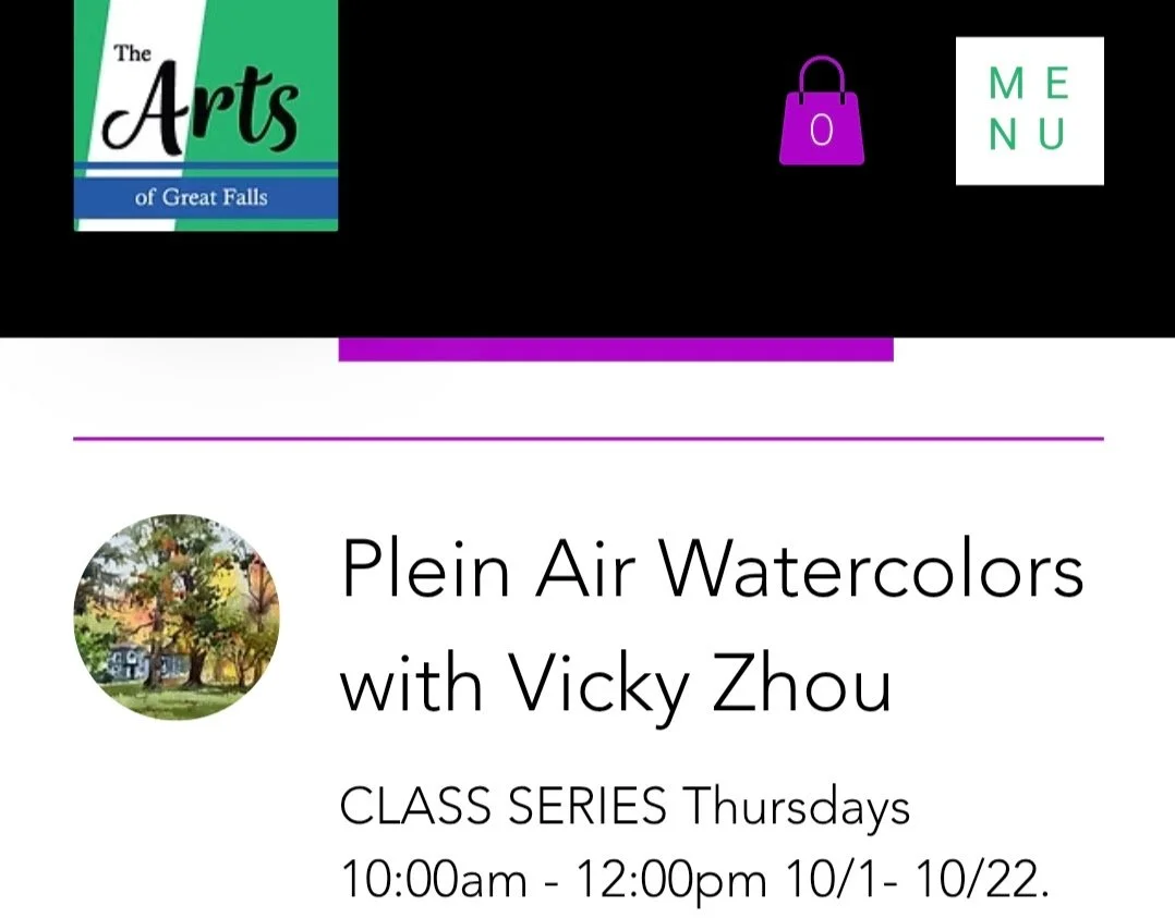 Plein Air watercolor with Vicky Zhou