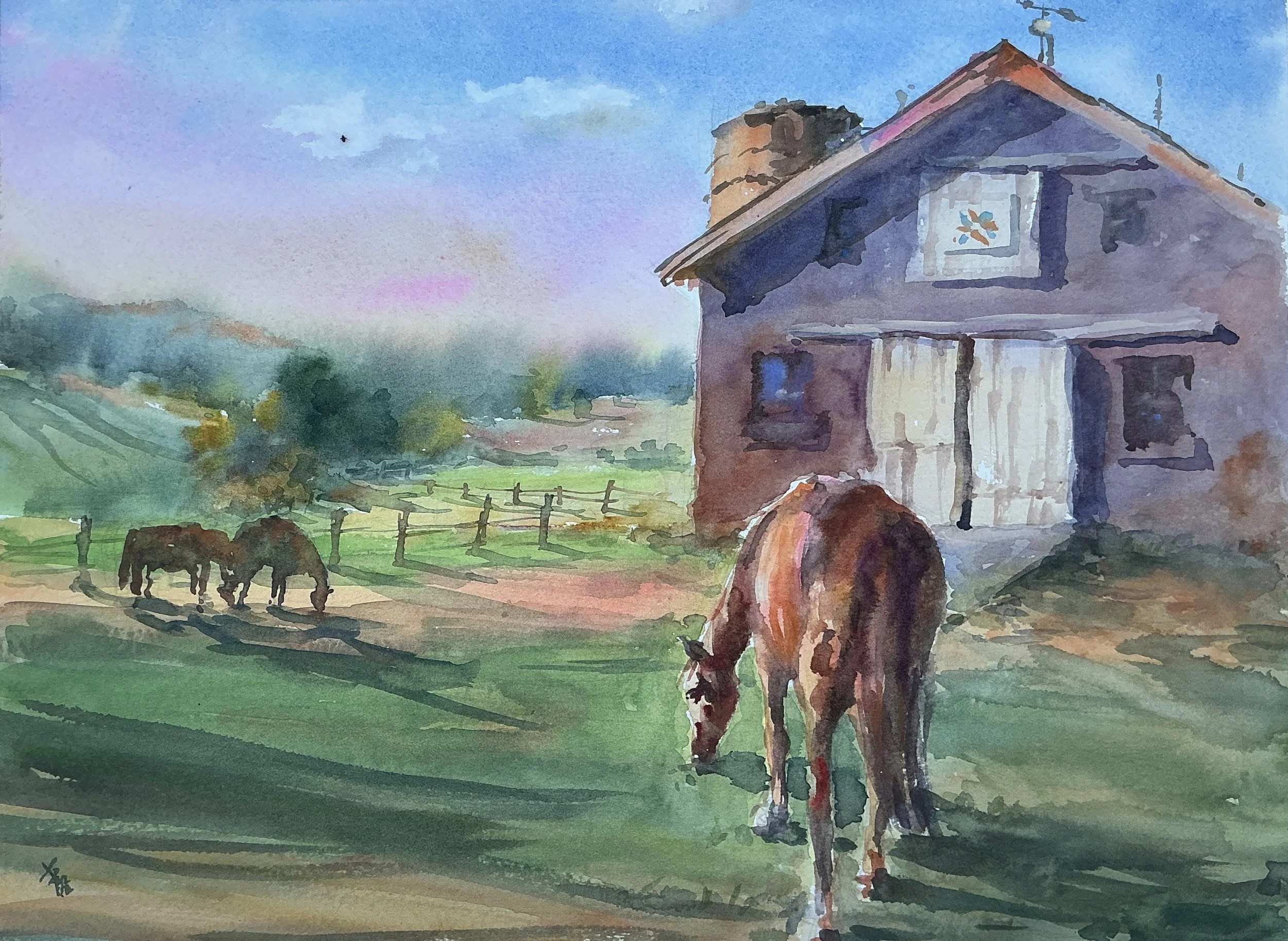 Evening Feed 15x11