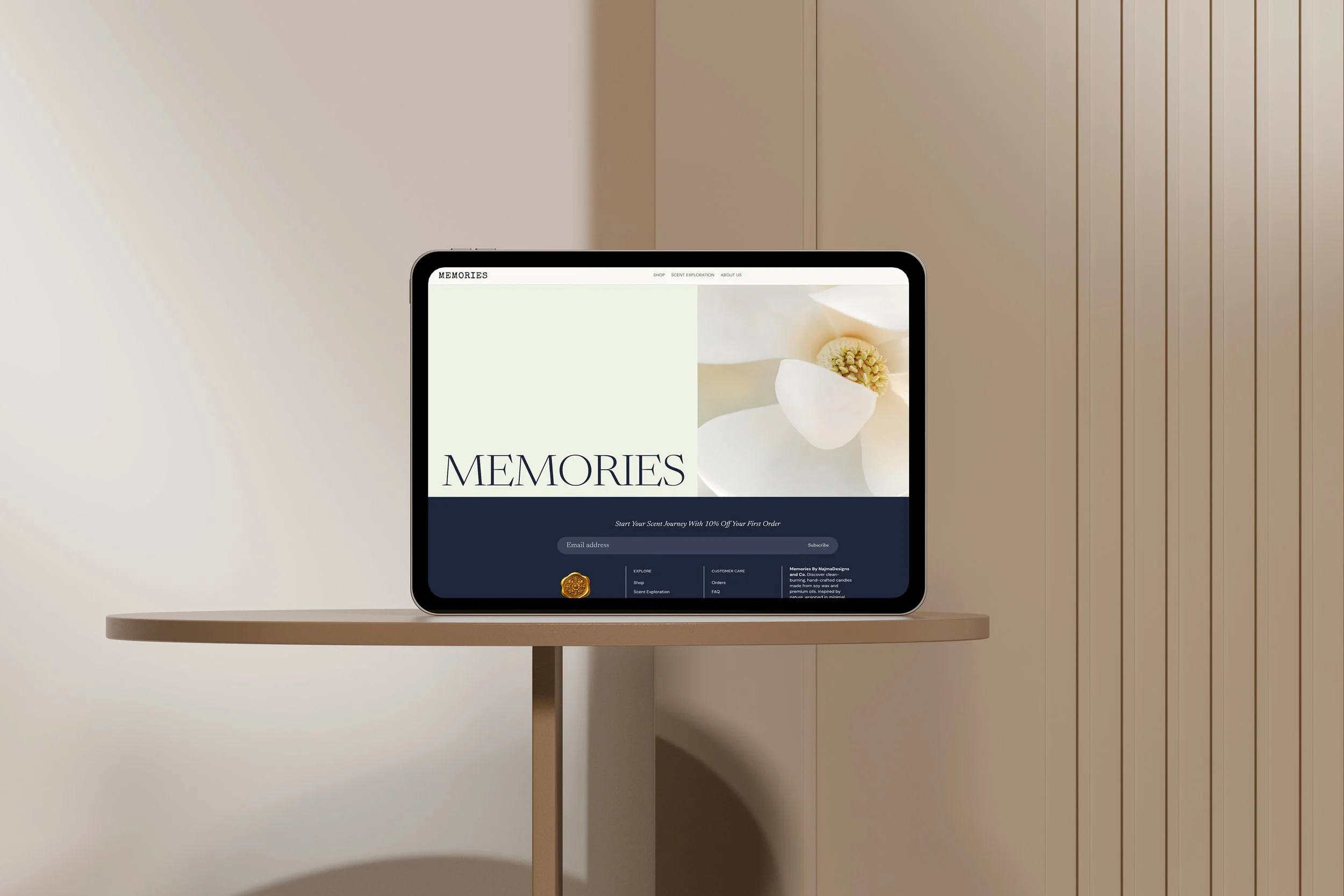 Memories Candles eco-friendly candle Shopify store designed by CreateNext