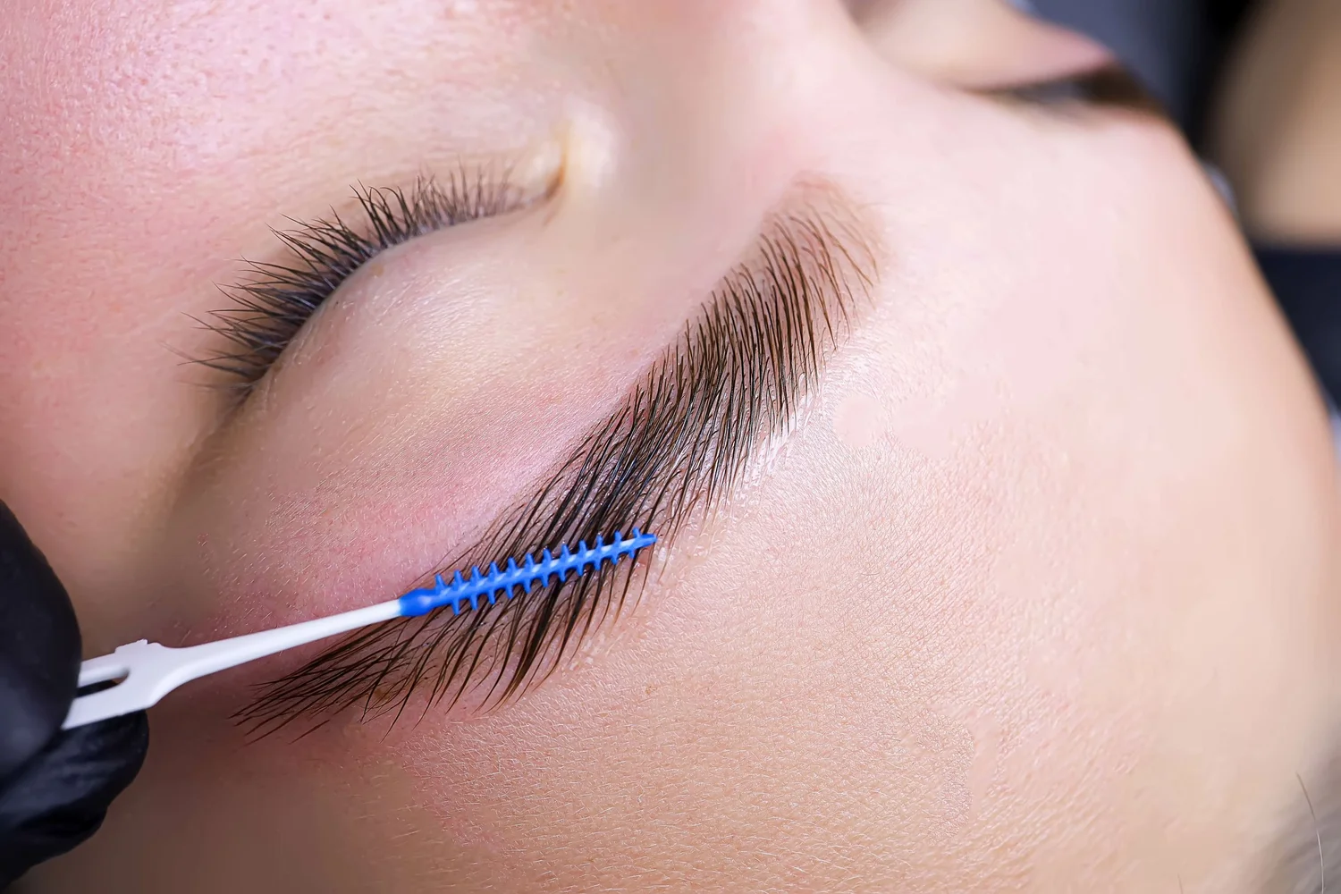 Brow Lamination & Tint treatment visuals at Evolve Skin Spa