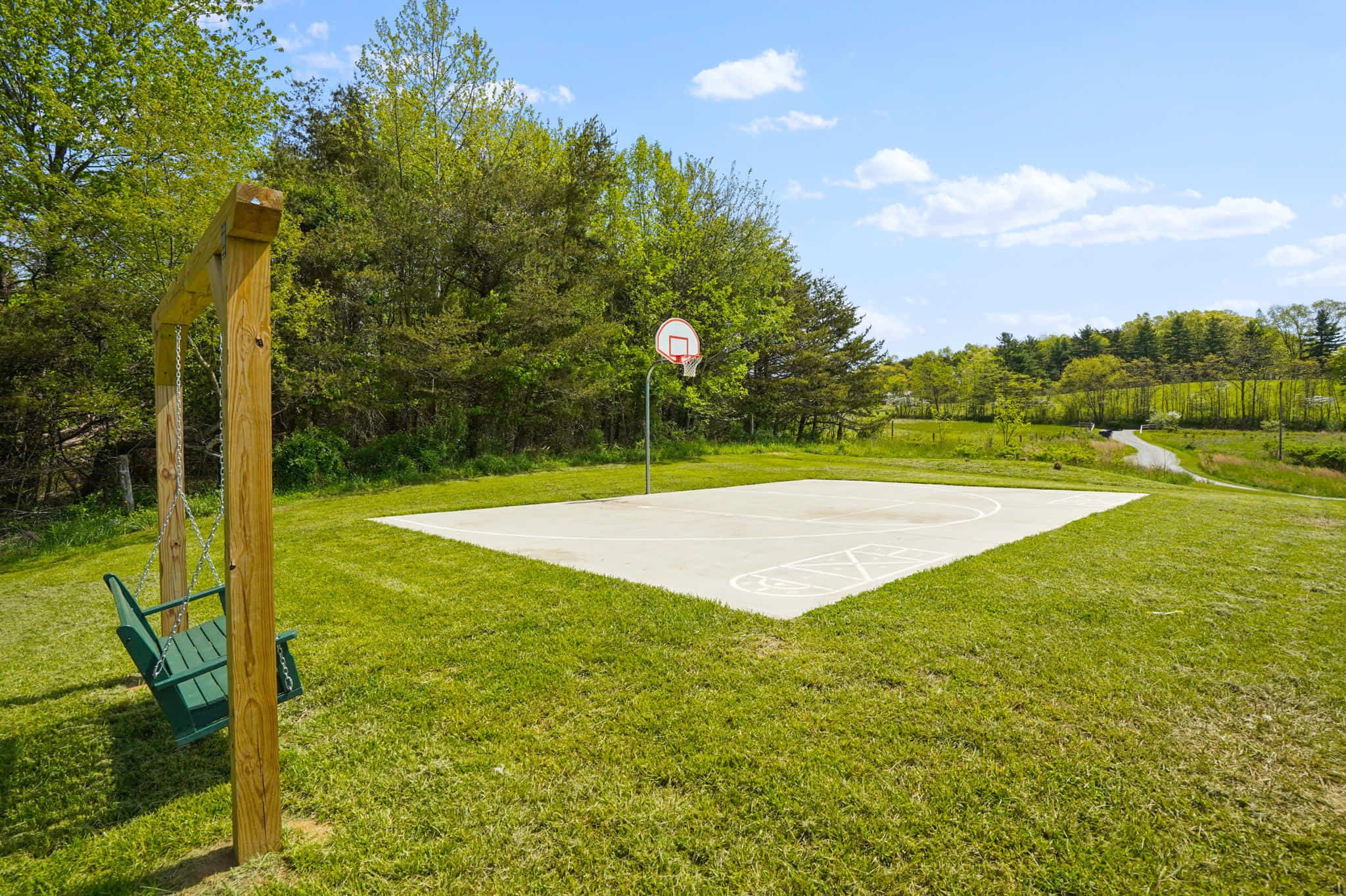 Basketball court for River Rock Lodge in Hocking Hills Ohio