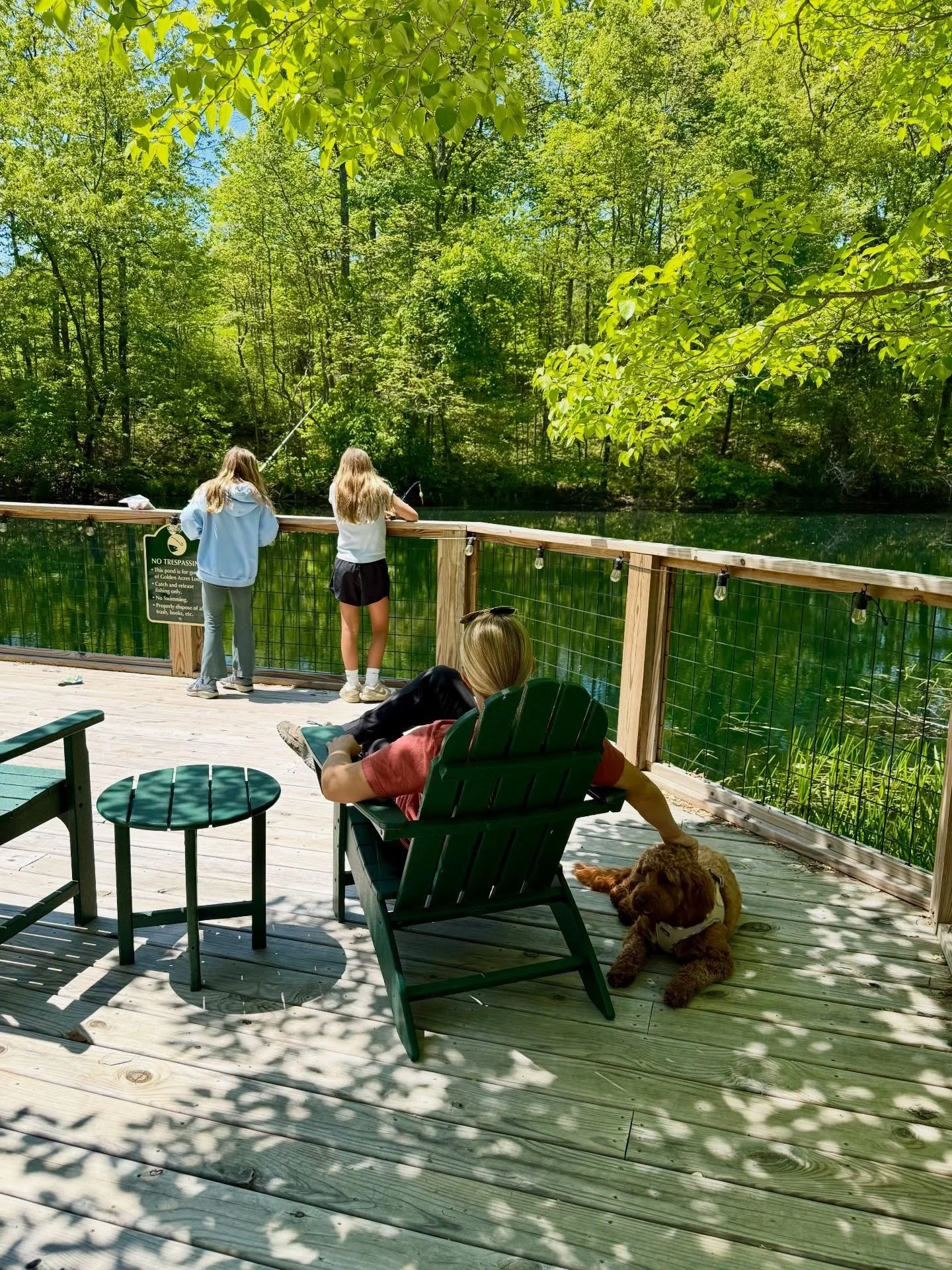 I feel like we don&rsquo;t give the pond at Golden Acres Lodge the attention it deserves - such a great amenity at this property! Stocked for catch and release fishing it&rsquo;s cool spot to kick back and relax ☺️