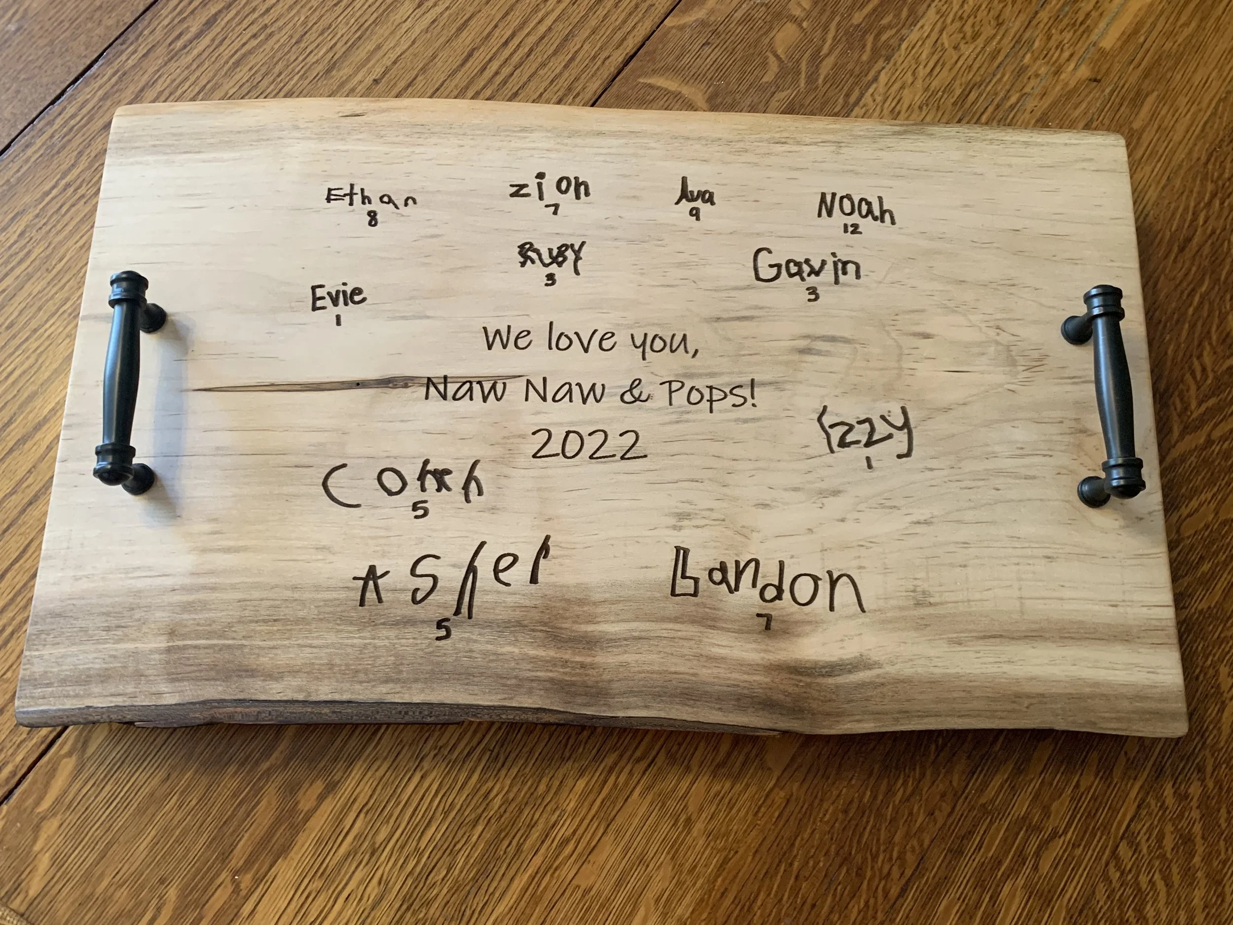 Grandkids Handwritten Custom Tray