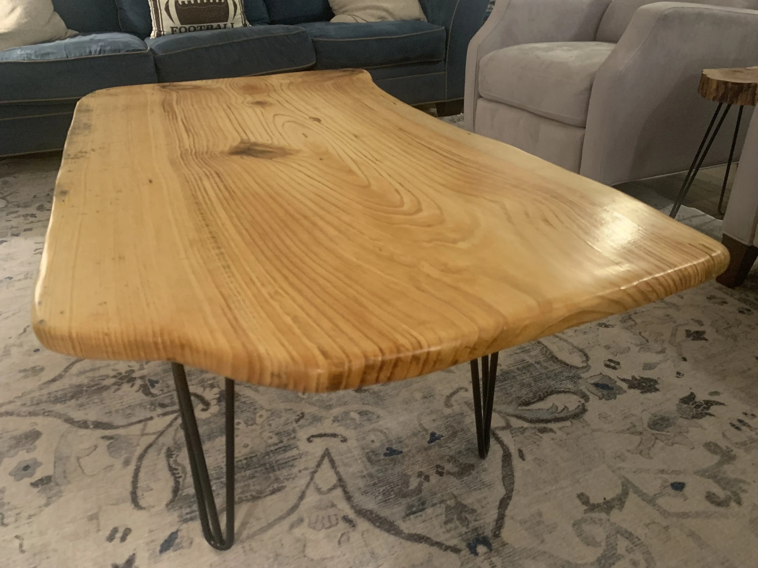 Live Edge Pine Slab Coffee Table