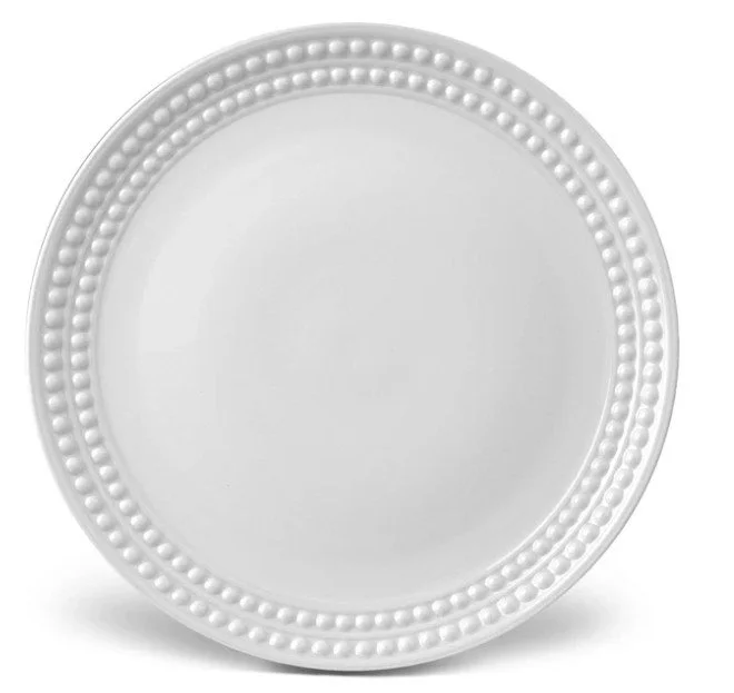 L'Objet Perlee Dinner Plate in White
