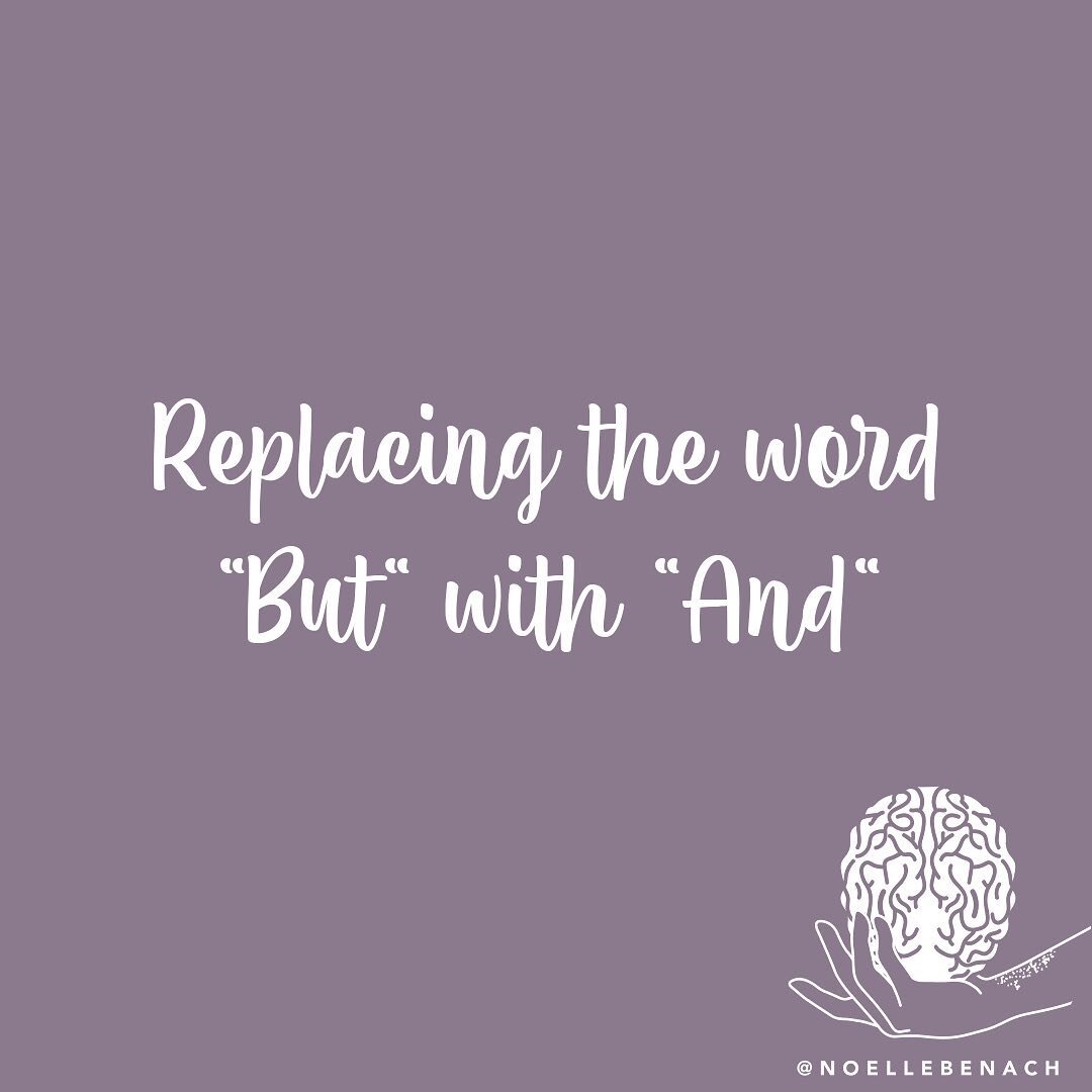 ⭐️Try replacing the word &ldquo;but&rdquo; with the word &ldquo;and&rdquo;.
⁣⁣⁣
This simple rephrasing can completely shift the tone of a sentence and lead your communication (both with yourself and with others) in an entirely different direction. ⁣
