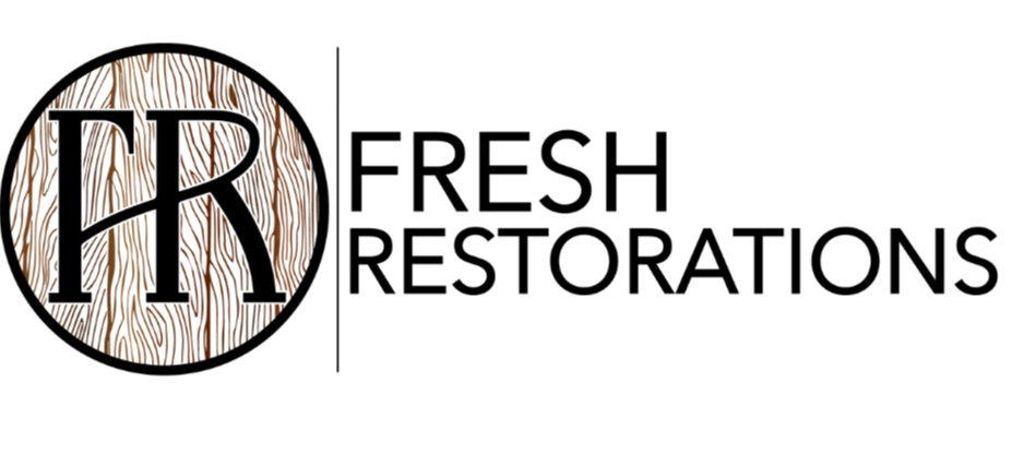 Logo with a circular wood grain background and black initials 'FR' on the left side, followed by the word 'FINE' in bold black capital letters and the phrase 'FURNITURE OF AMERICA' in smaller black capital letters.