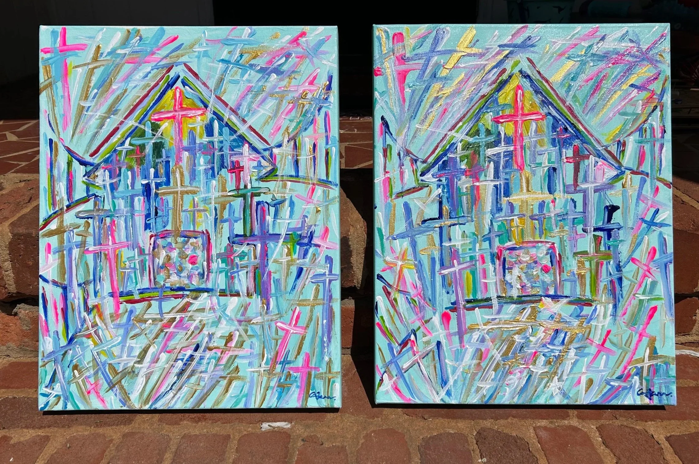 Twins (sort of) 
14 x 18 
Sold