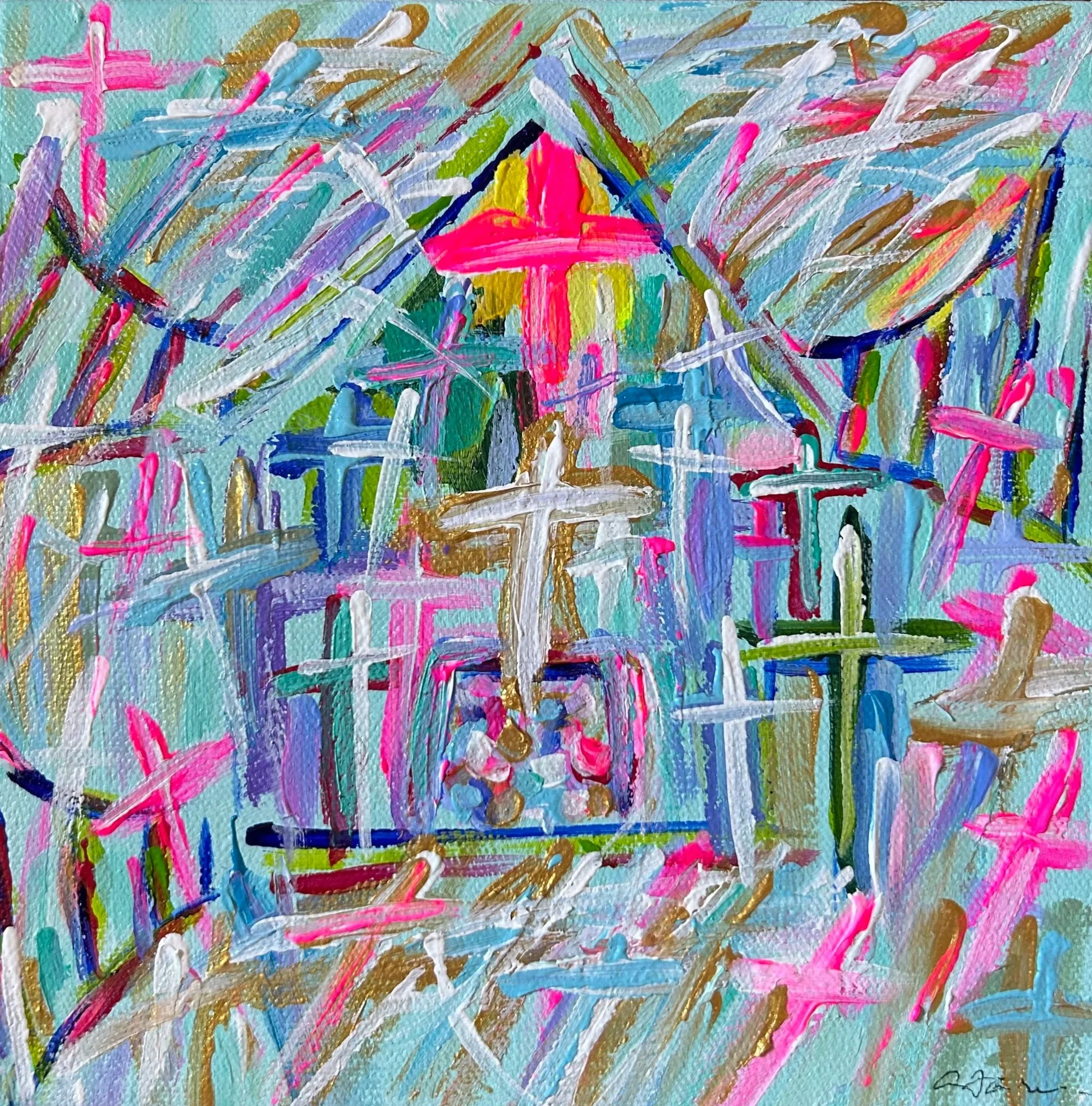 The Heaven House
acrylic on canvas 
8 x 8
$250
Sold