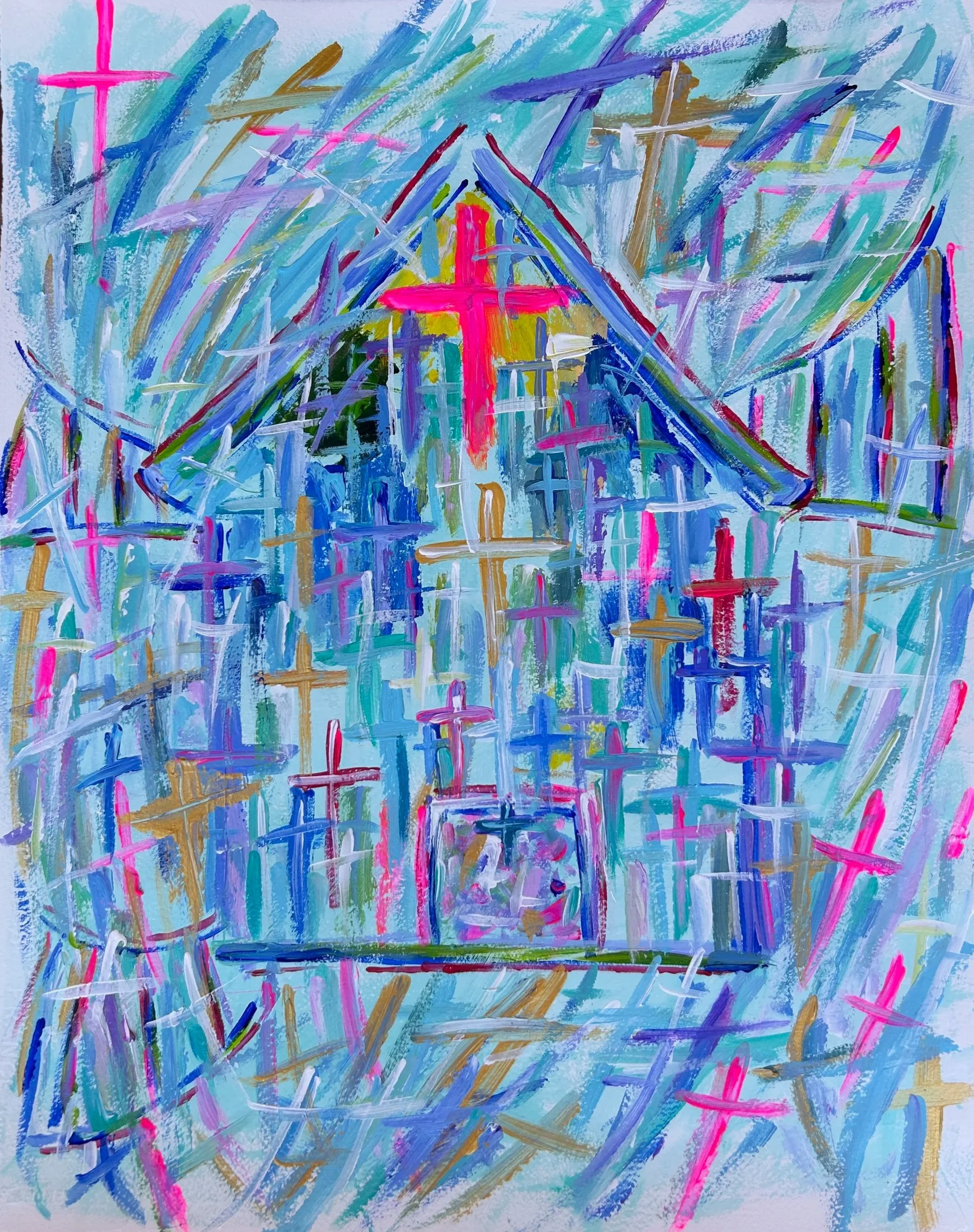 The Heaven House
acrylic on paper 
16 x 20 
custom by request (Sold)