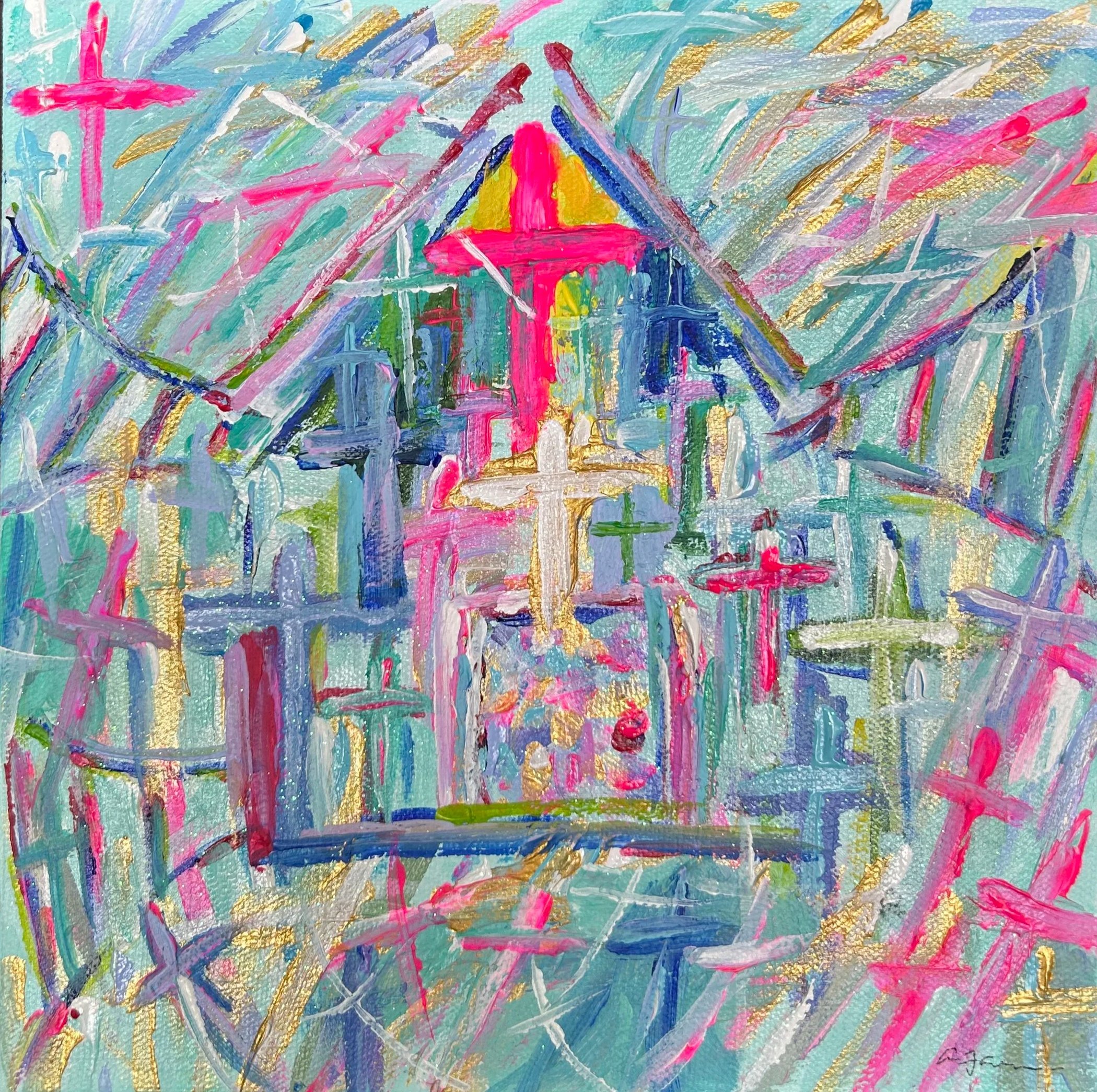 The Heaven House 
10 x 10
acrylic on canvas