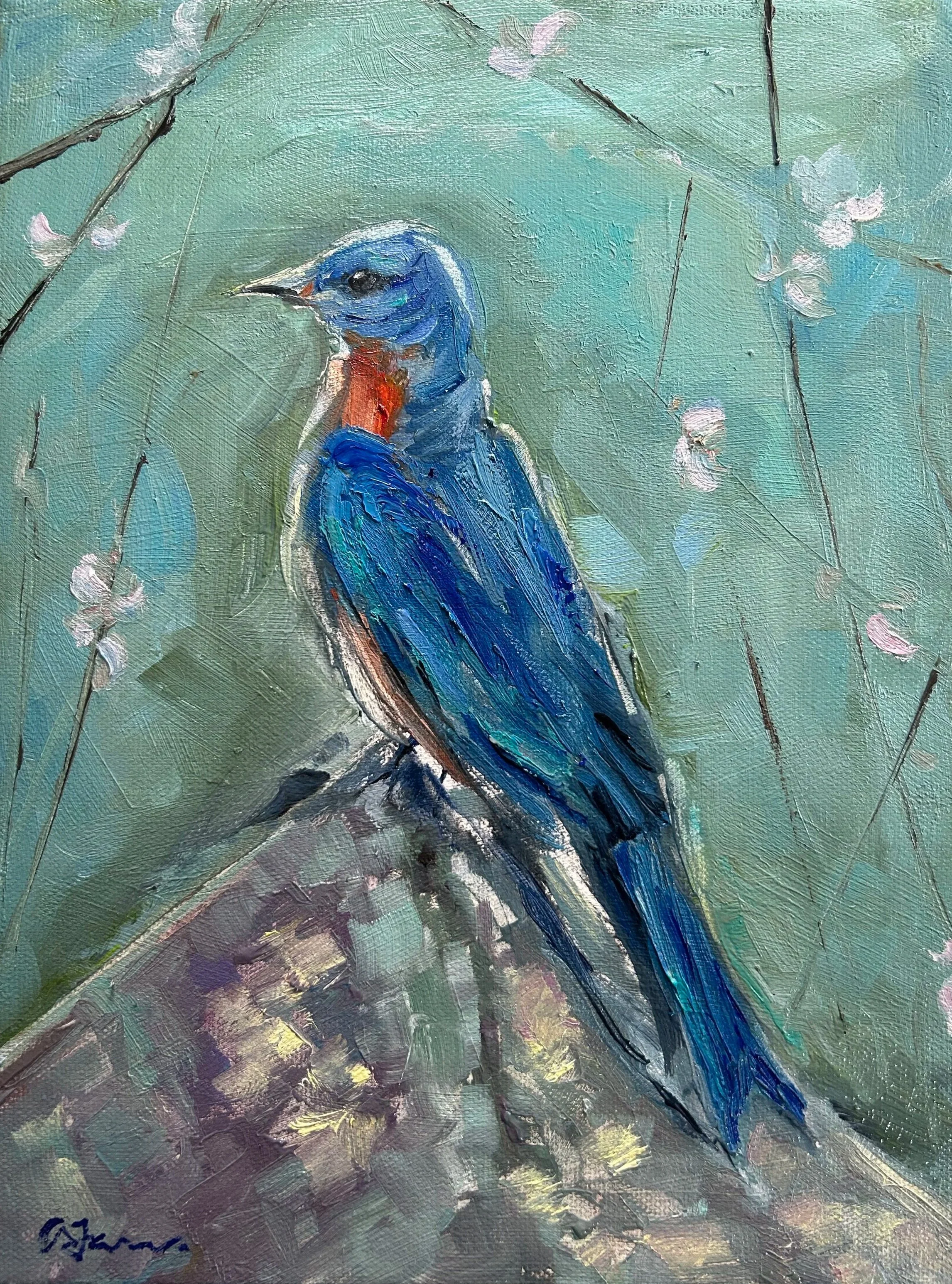Bluebird
9 x 12
oil on canvas
custom request 
