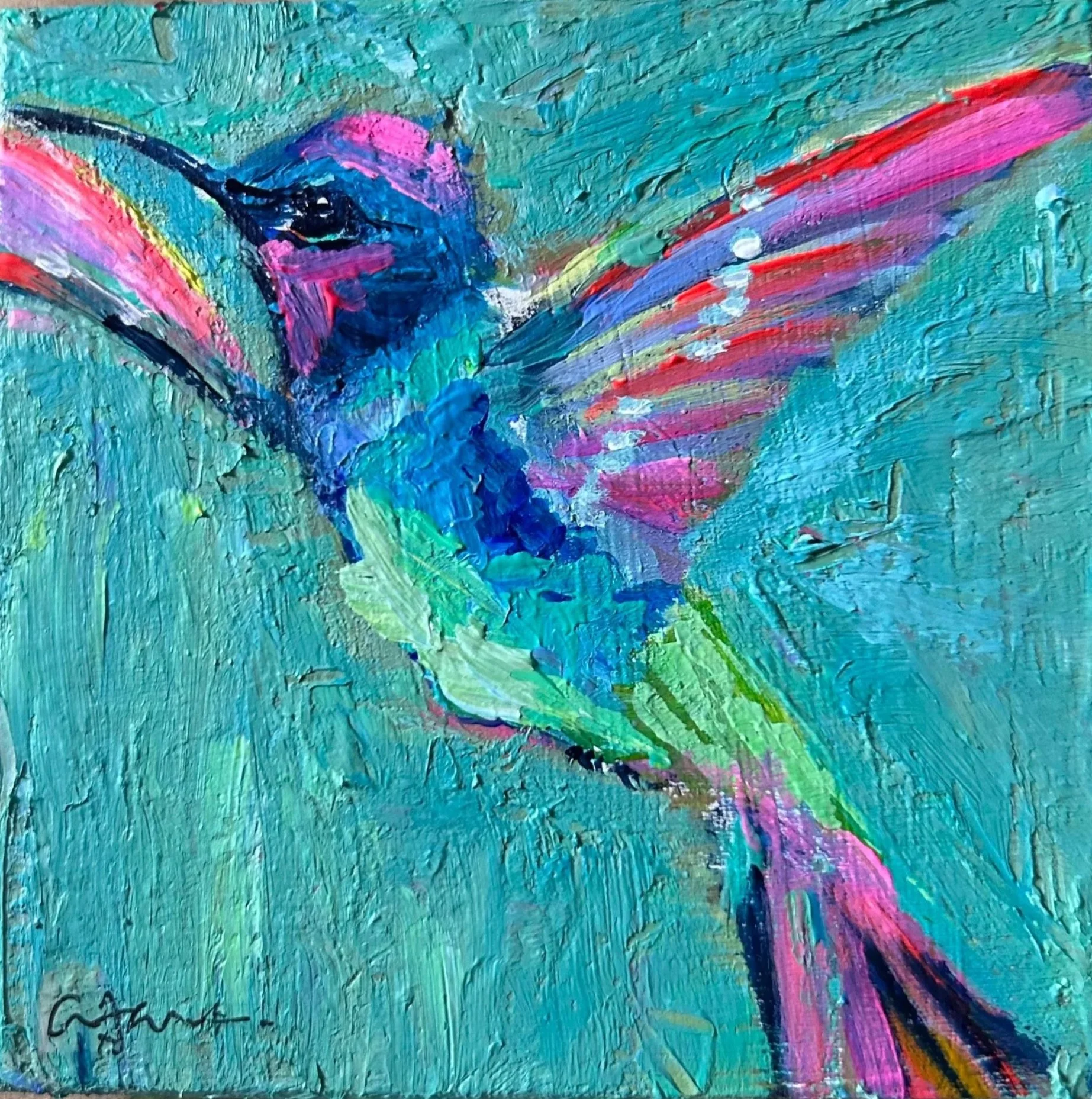 Hummingbird
acrylic on wood block
4 x 4 inches